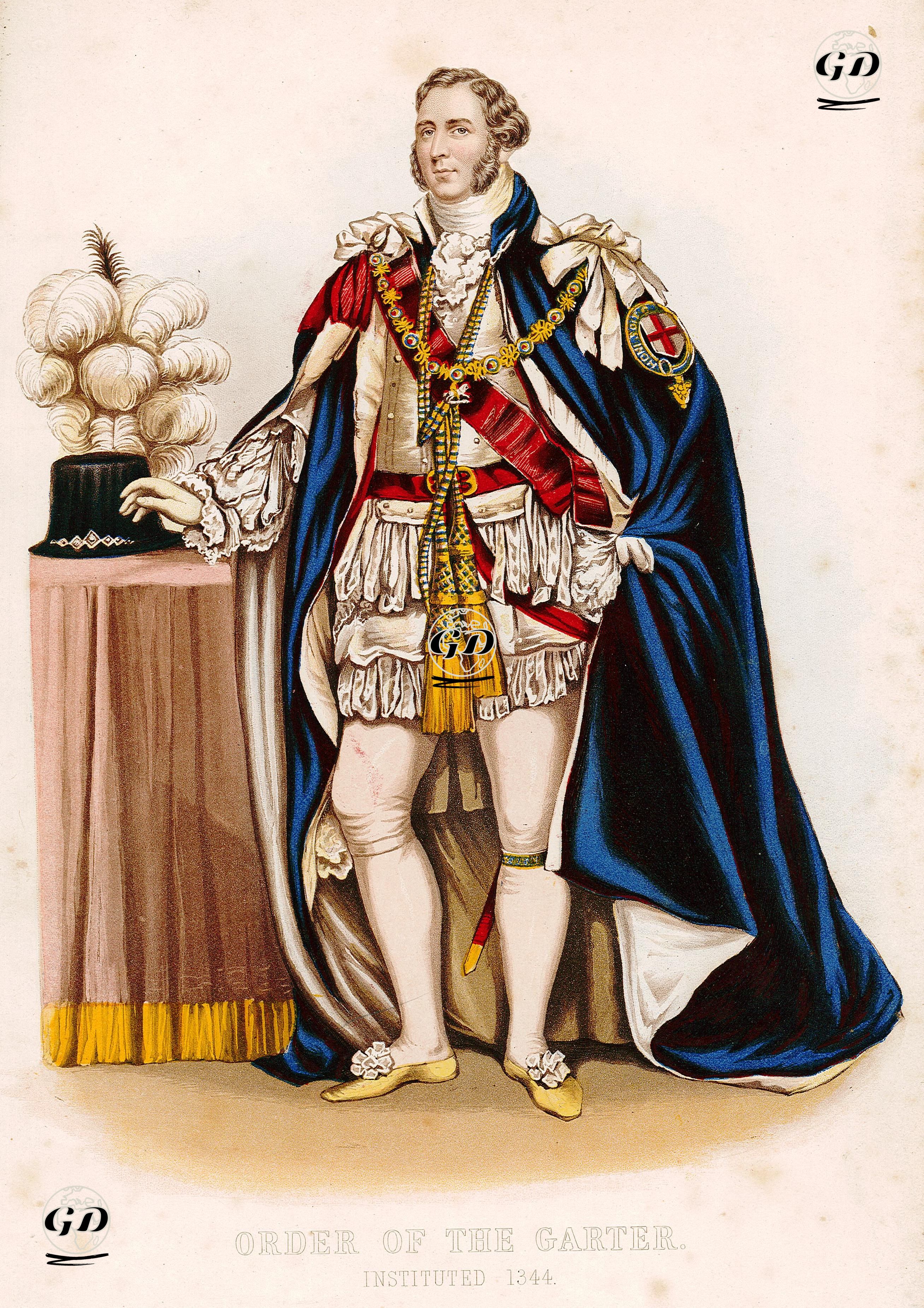 1344 Yılında Kurulan Garter Şövalye Cemiyet(Tarikat) Üyesinin Kostümü  -  - 1870