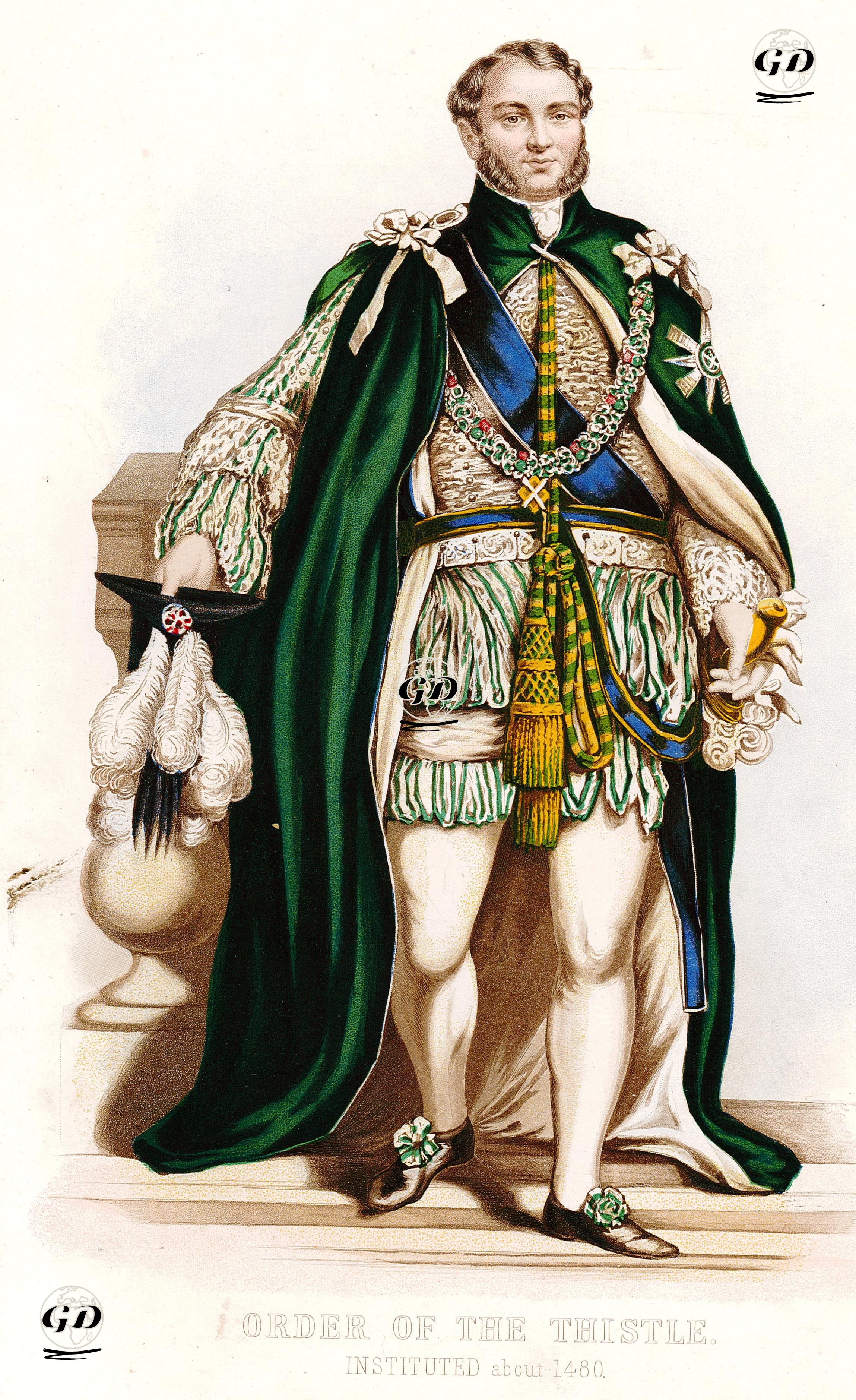 1480 Yılllarında Kurulan Thistle Şövalye Cemiyet(Tarikat) Üyesinin Kostümü  -  - 1870