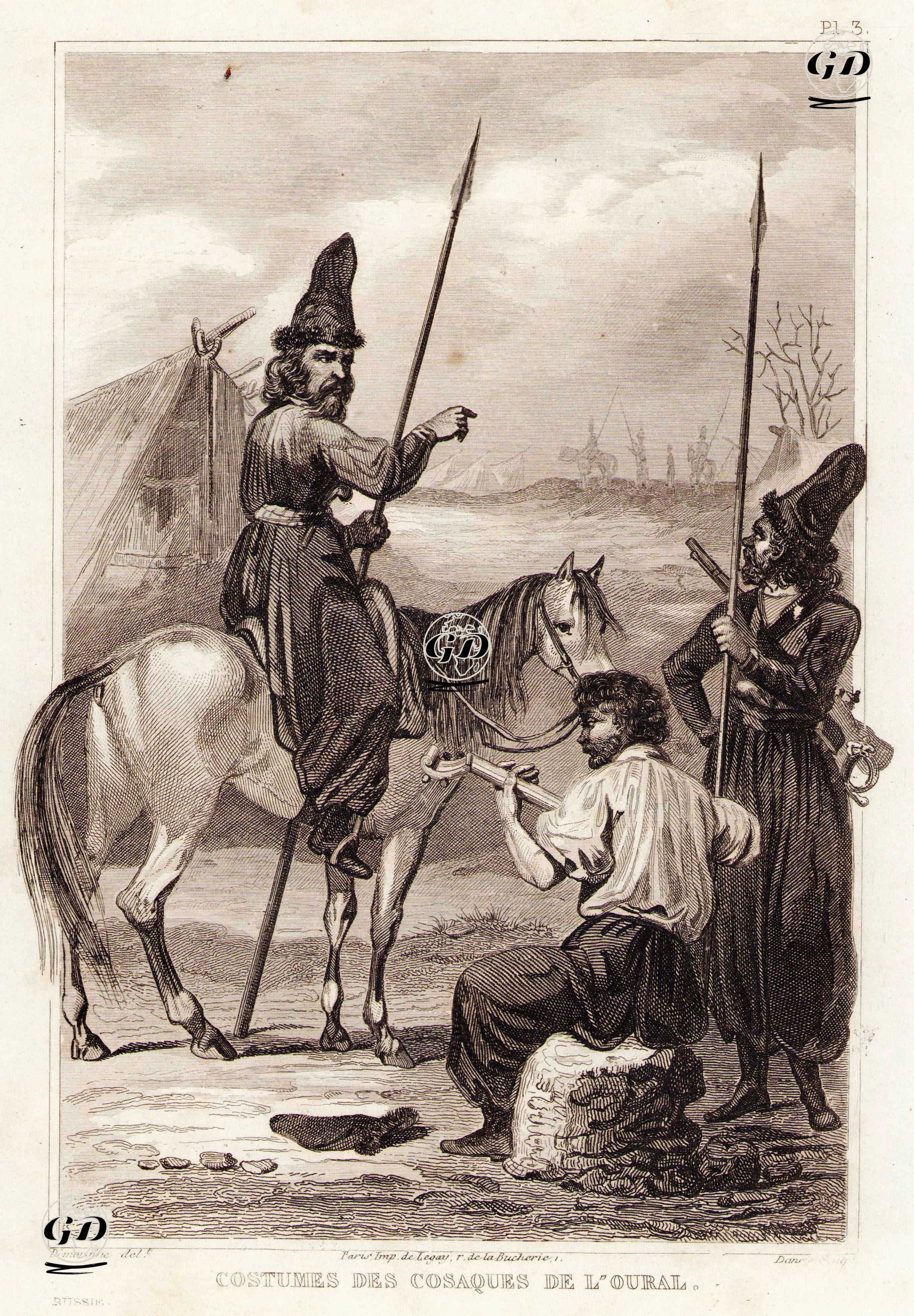 Costumes Des Cosaques De L'oural - Louis Pierre René Demoraine (1816-….) - 1859