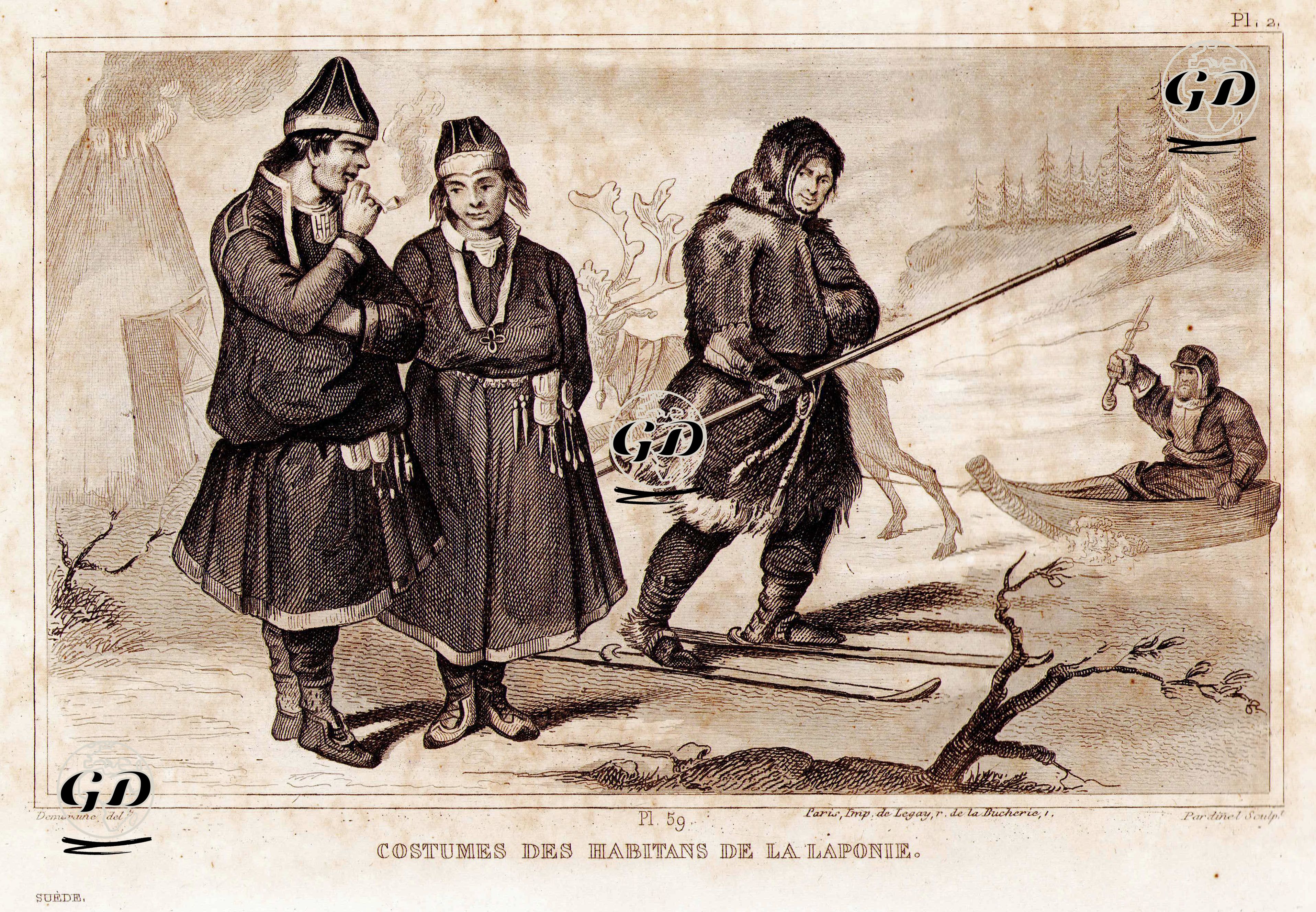 Costumes Des Habitans De La Laponie - Louis Pierre René Demoraine (1816-….) - 1859