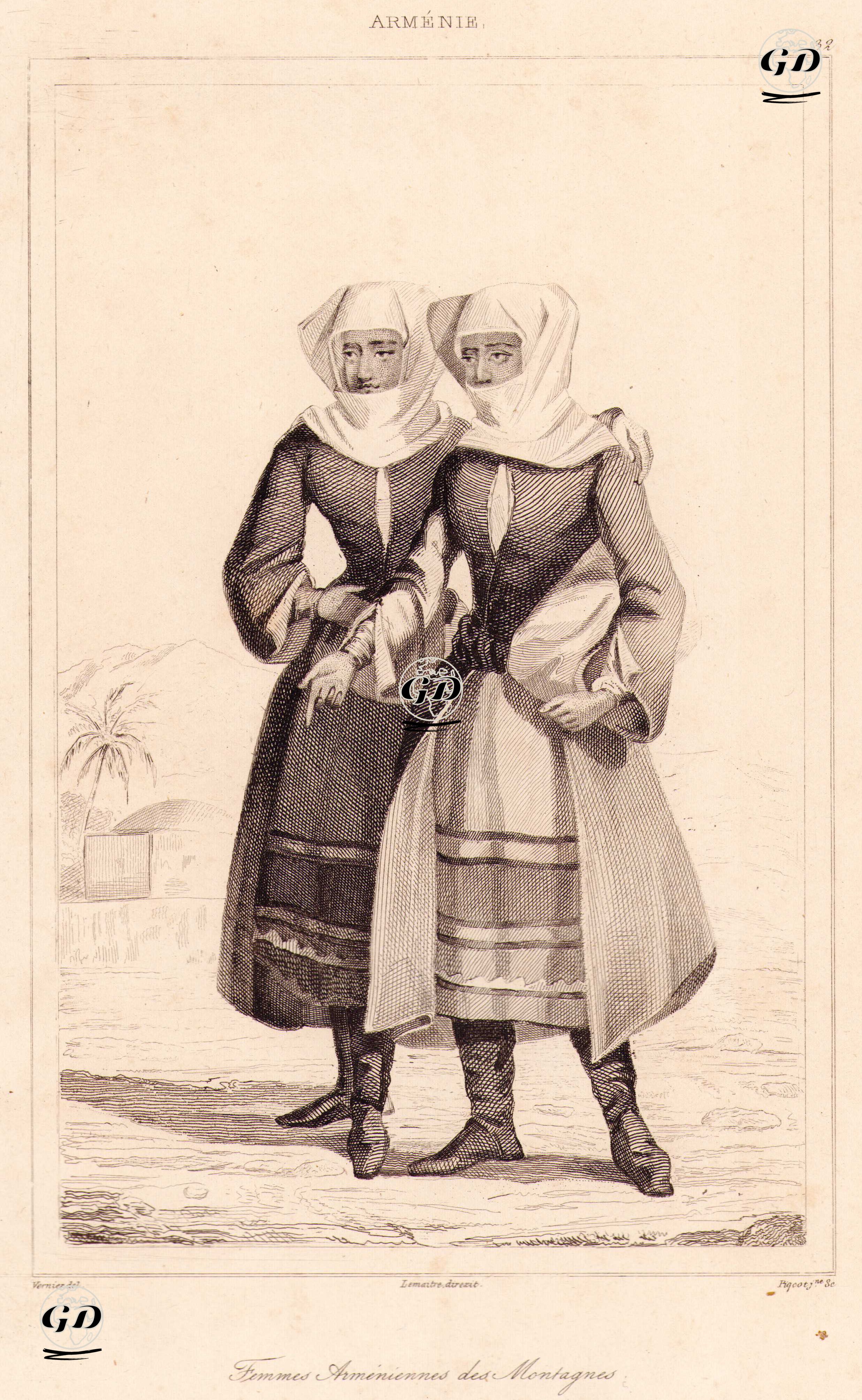 Dağlı Ermeni Kadınlar - Vernier - 1838