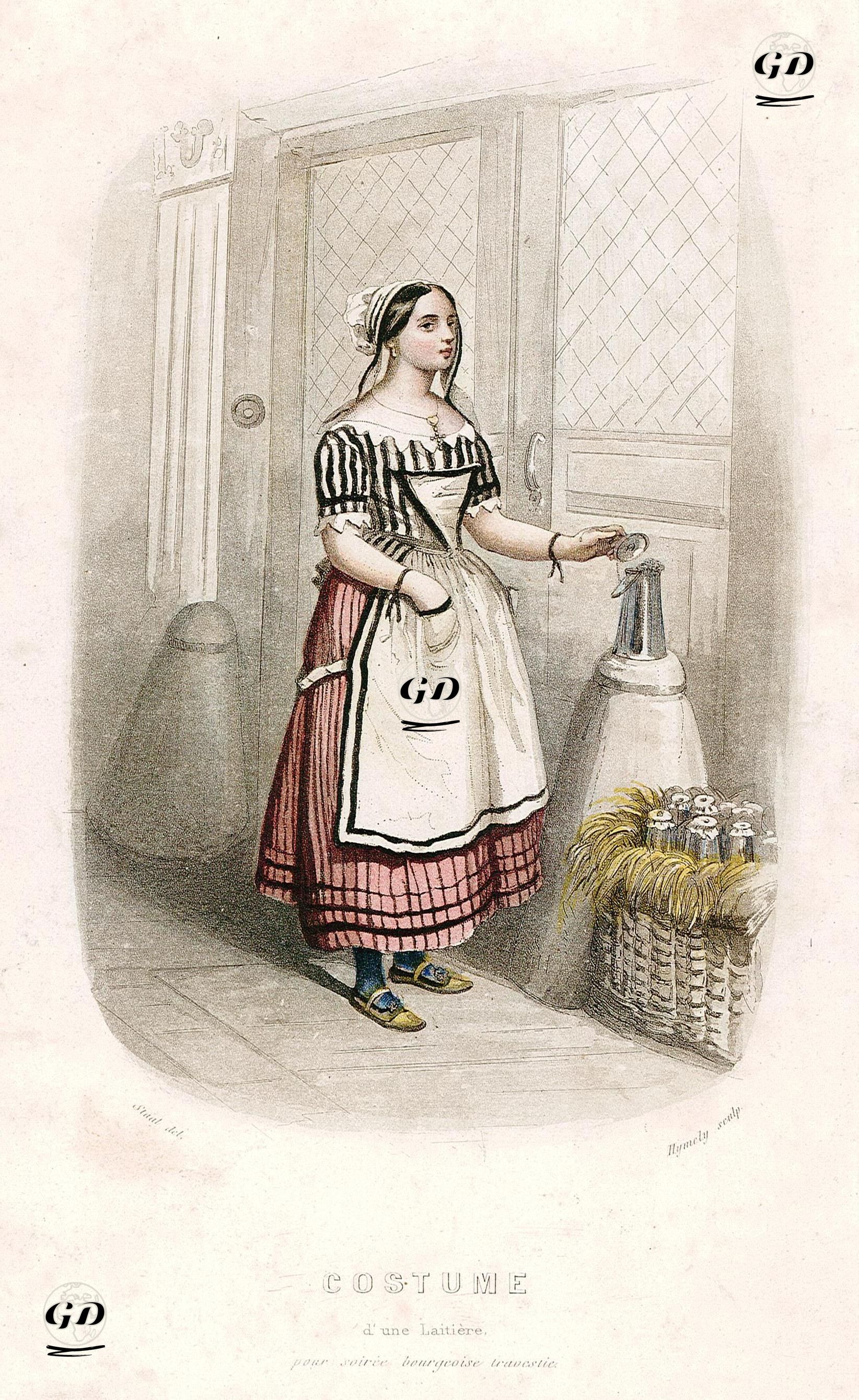 Fransız Sütçü Kadın Kıyafeti - Pierre Gustave Eugene Staal (1817-1882) - 1850's