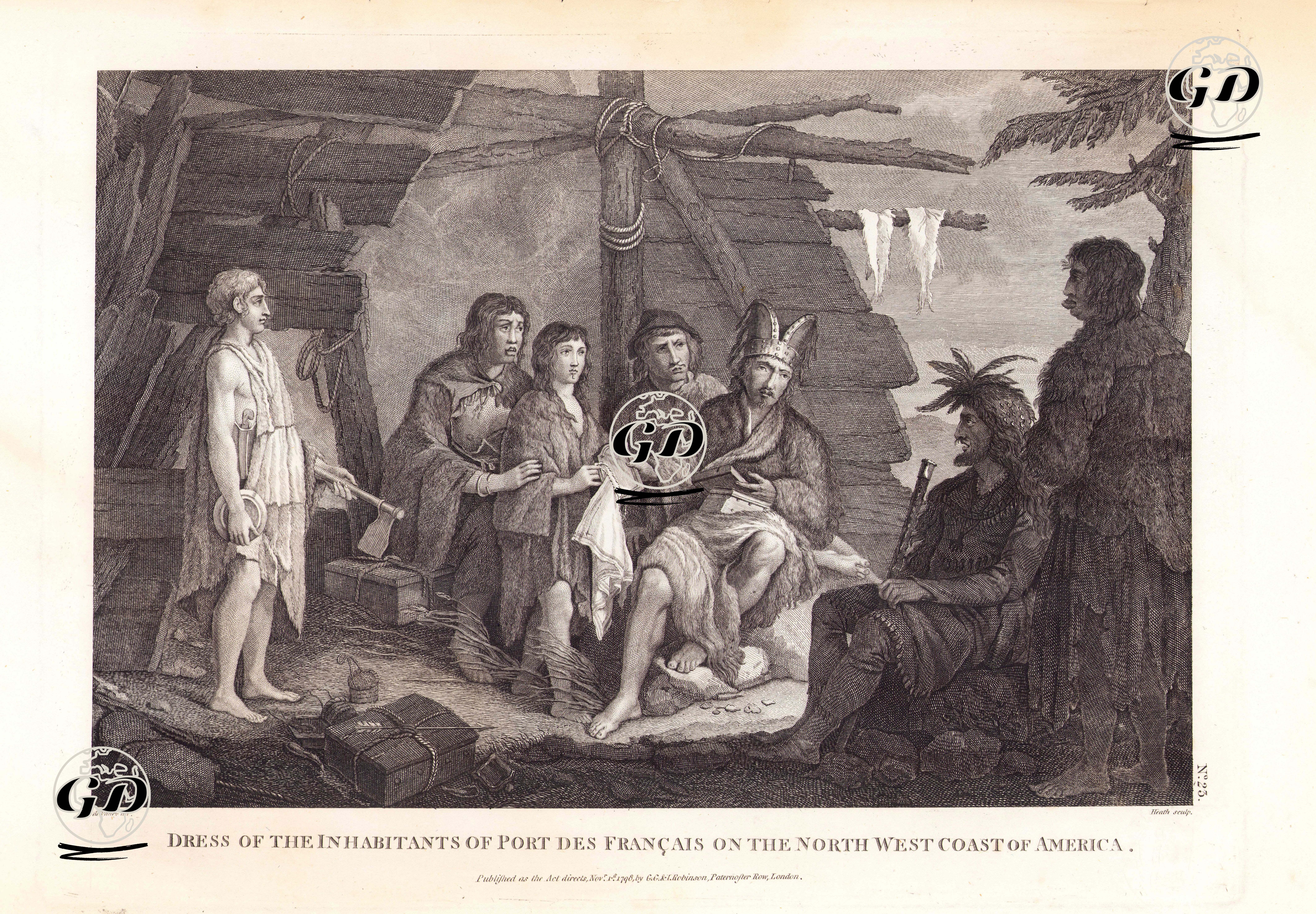 Alaska'da Lituya ( Port Des Français) Körfezinda Yaşayanlar Ve Kıyafetleri, No.23 - Gaspard Duche De Vancy (1756-1788) - 1798