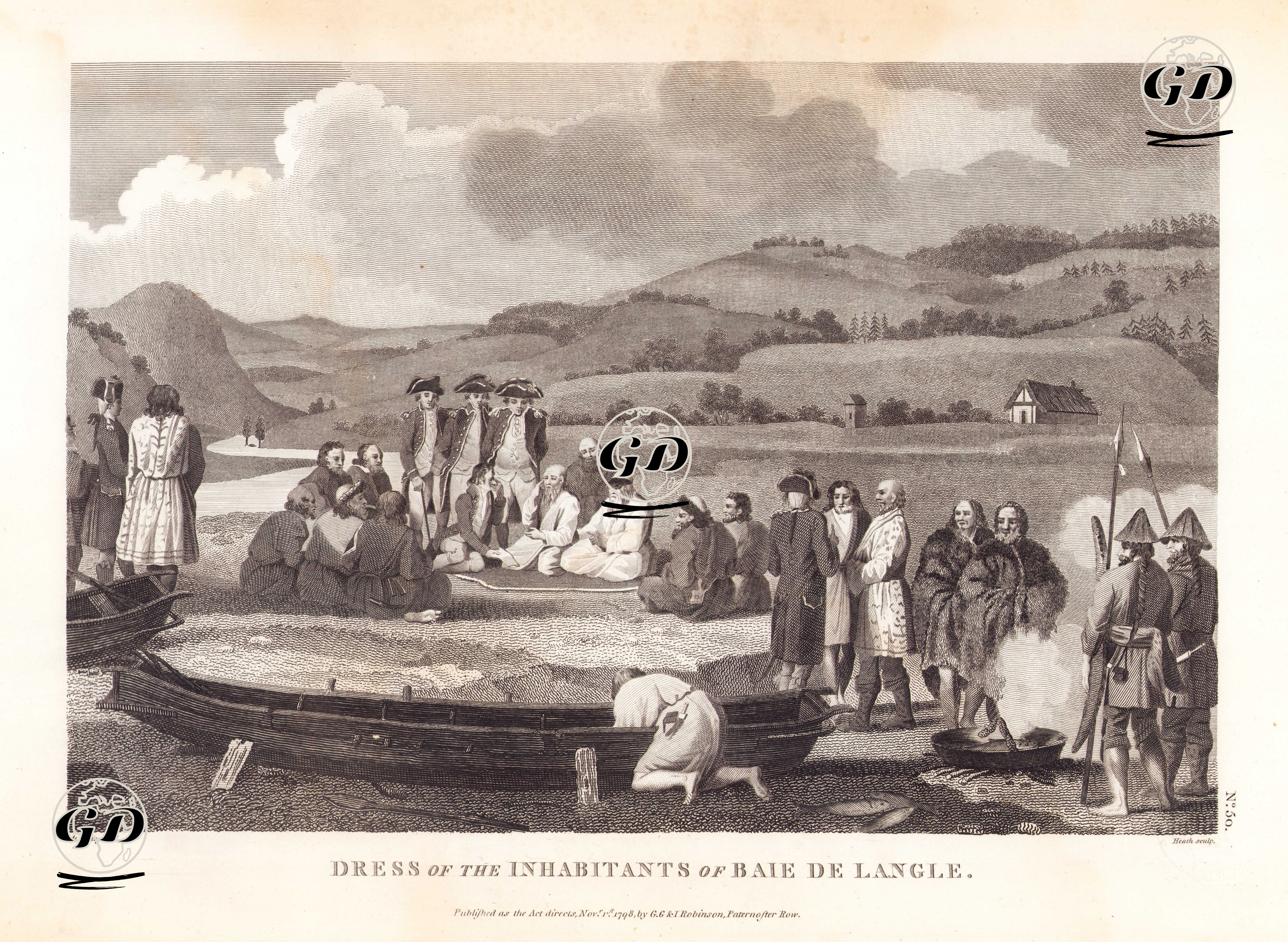 Rusya'da Sakhalin Adasının Tomari Körfezin'de Yaşayanların Yaşantıları İle Kıyafetleri Ve Fransız Kaşif Jean Francois de Galaup Laperouse'nin Adayı Ziyareti , No.50 - Gaspard Duche De Vancy (1756-1788) - 1798