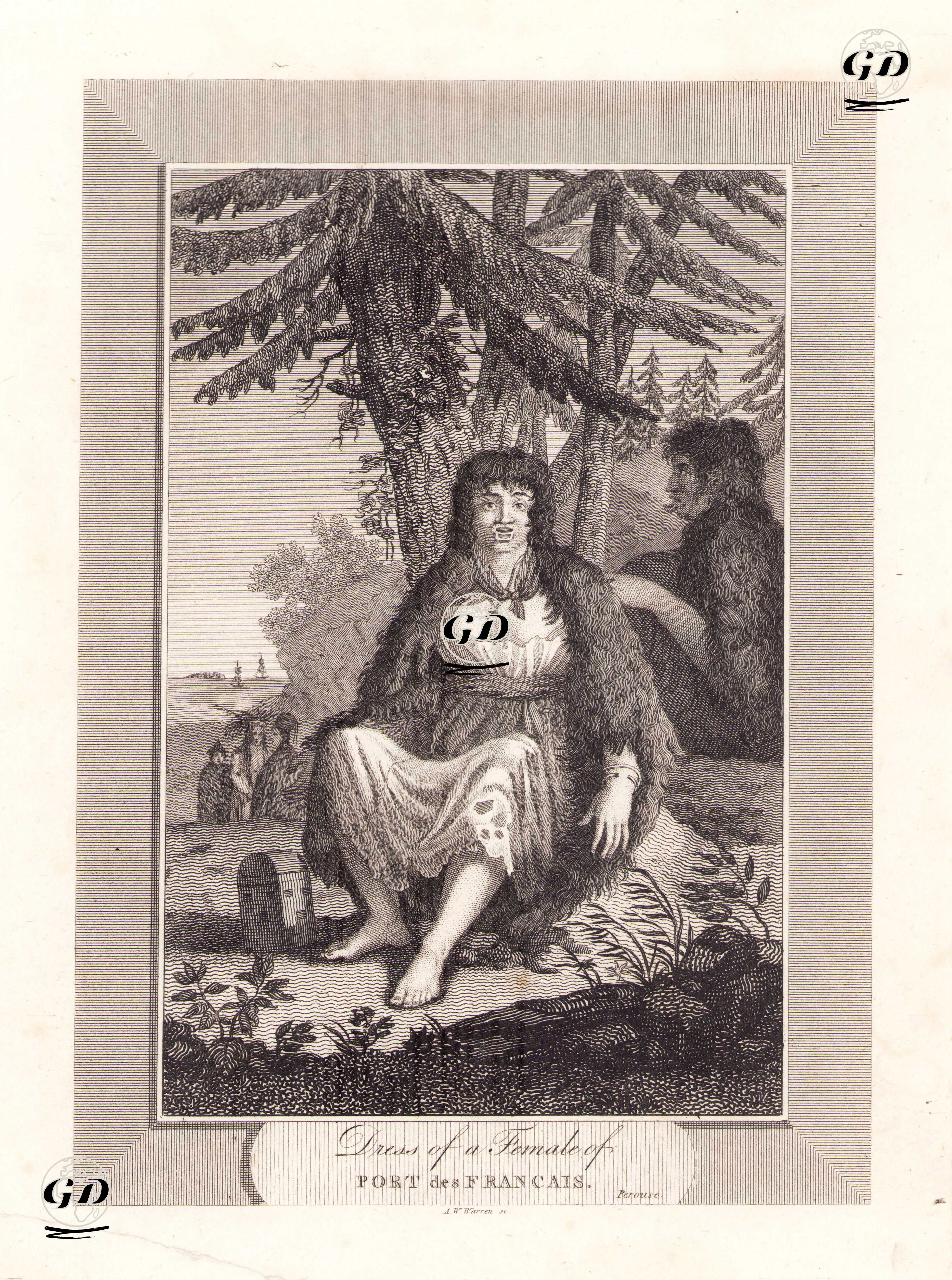 Alaska'da Lituya ( Port Des Français) Körfezinda Yaşayan Bir Kadının Kıyafeti -  - 1806