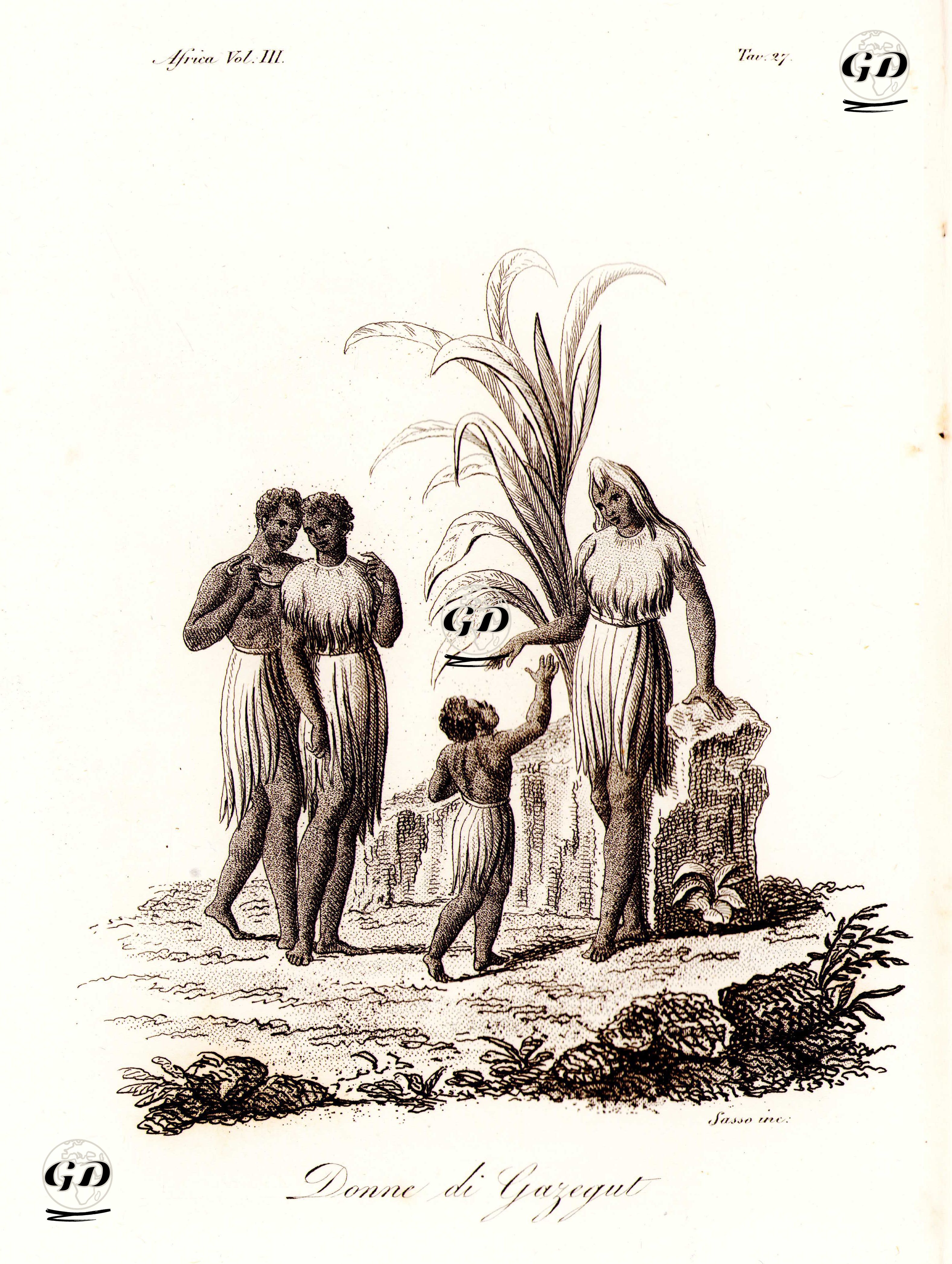 Cazegut Adasında Yaşayan Kadınlar Ve Kıyafetleri, Afrika Cilt III. Resim 27. -  - 1820's-1840's