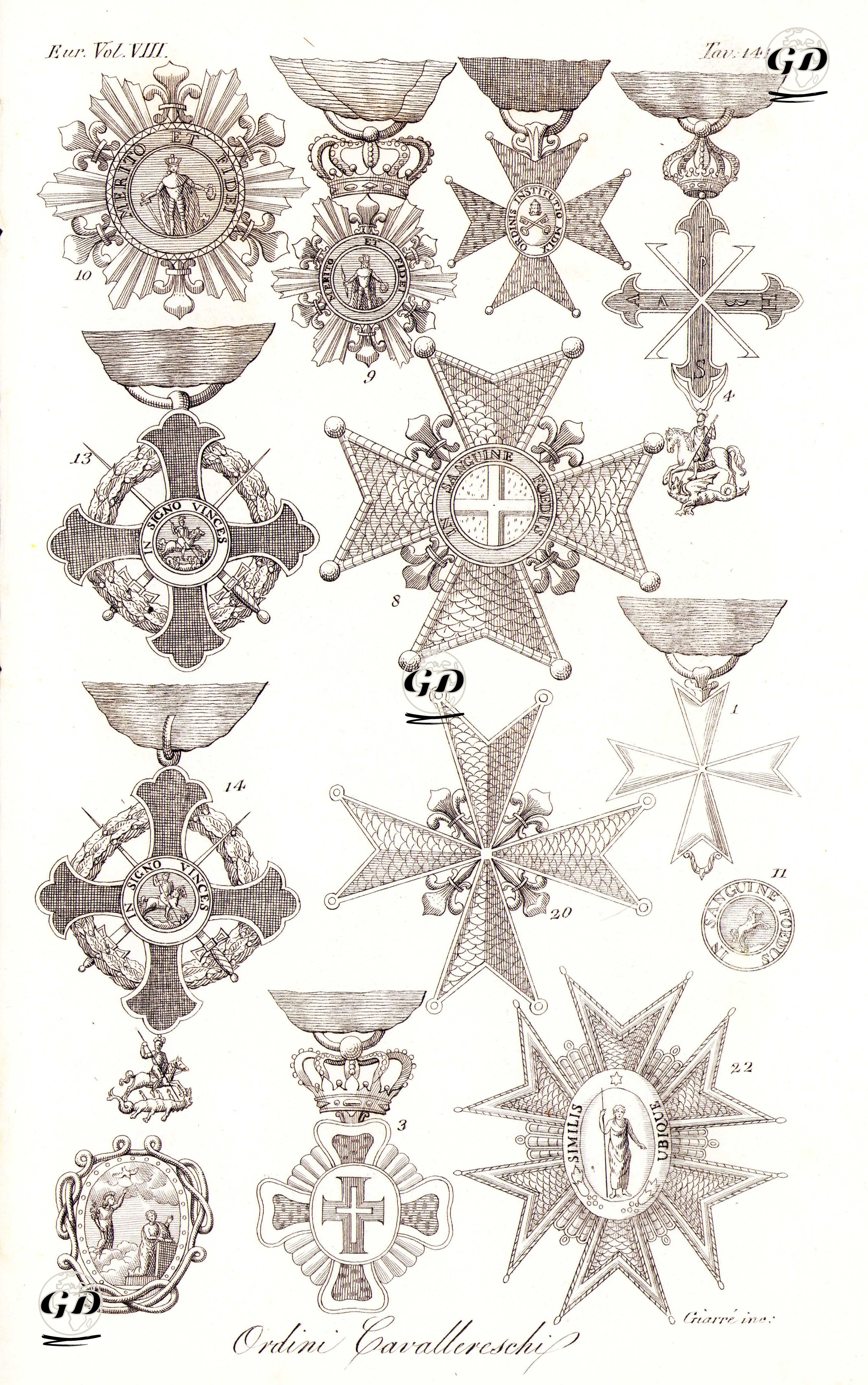 İtalyan Şövalye Madalyonları, Avrupa.Cilt VIII. Resim 141. -  - 1820's-1840's