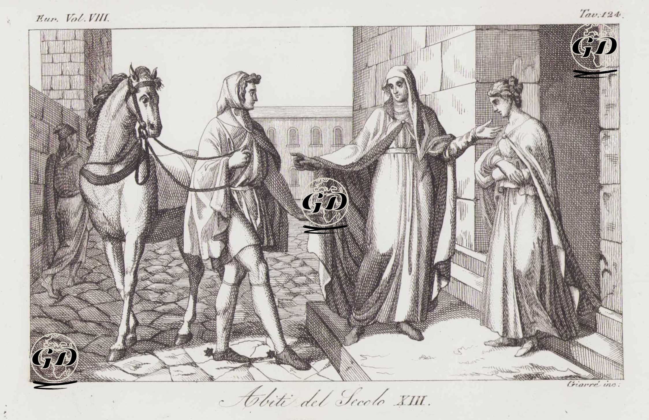 XIII. Yüzyılda İtalyanların Kıyafetleri, Avrupa Cilt VIII. Resim 124. -  - 1820's-1840's
