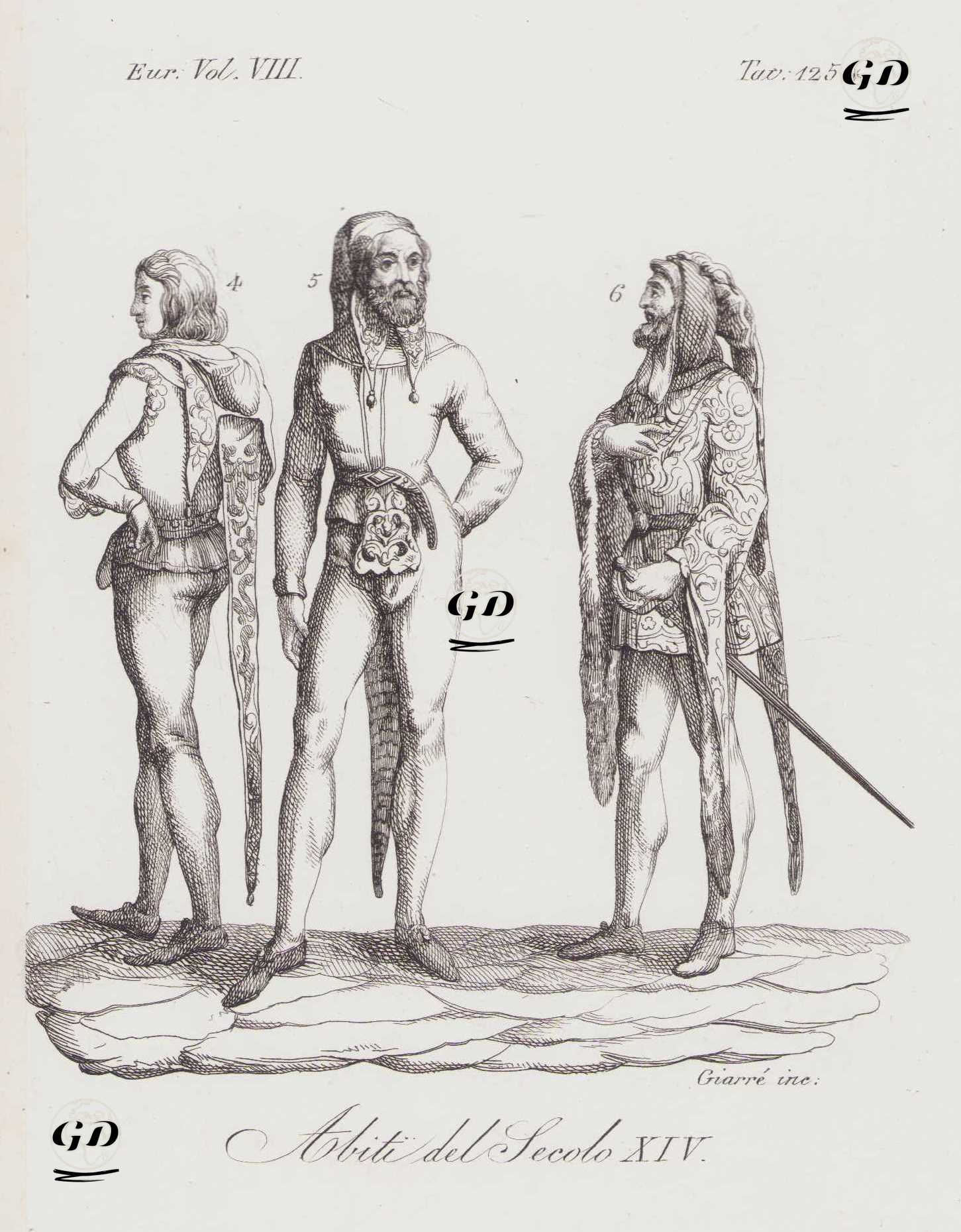 XIV. Yüzyılda İtalyanların Kıyafetleri, Avrupa Cilt VIII. Resim 125. -  - 1820's-1840's