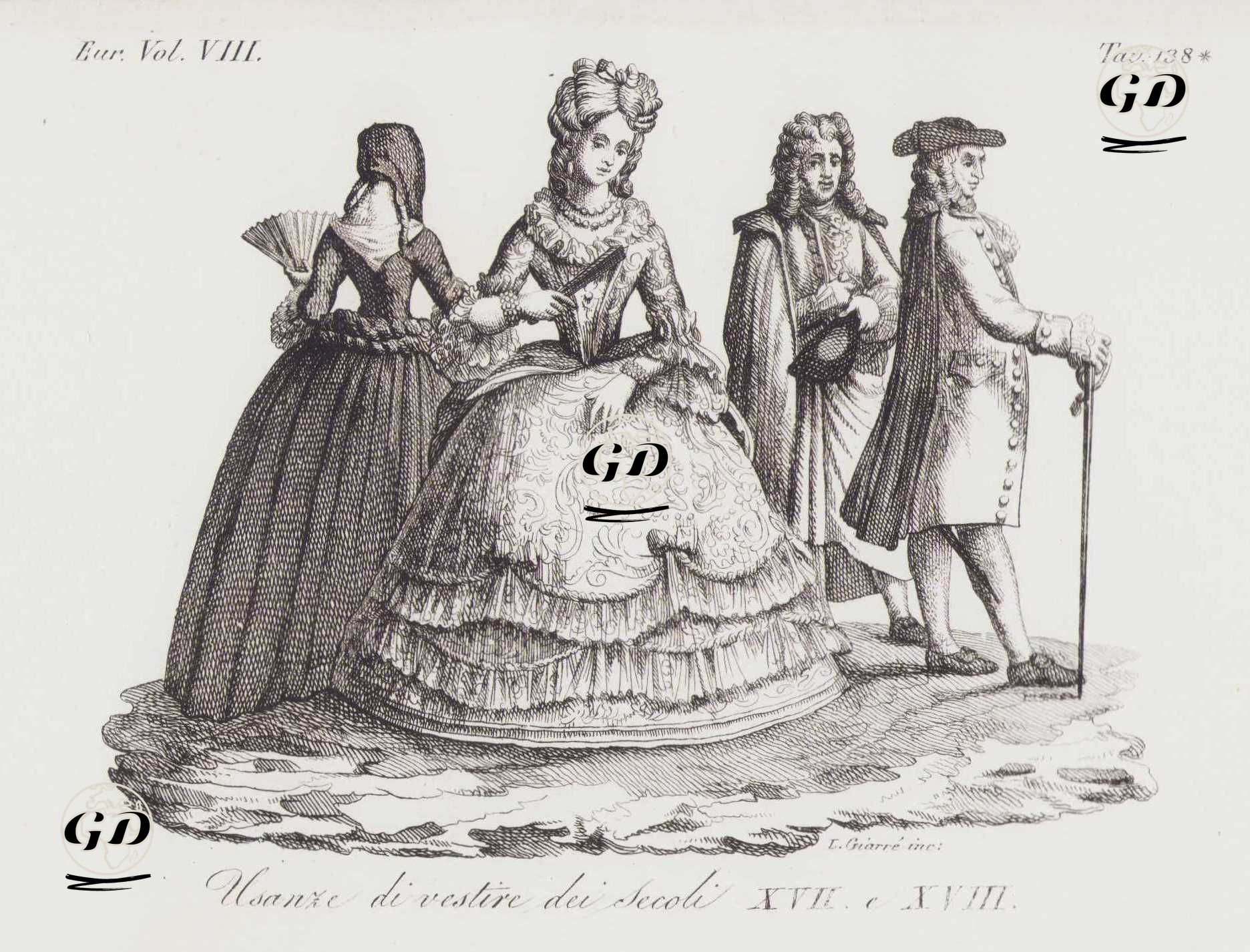 XVII. Ve XVIII. Yüzyıllarda İtalyanların Kıyafetleri, Avrupa Cilt VIII. Resim 138. -  - 1820's-1840's