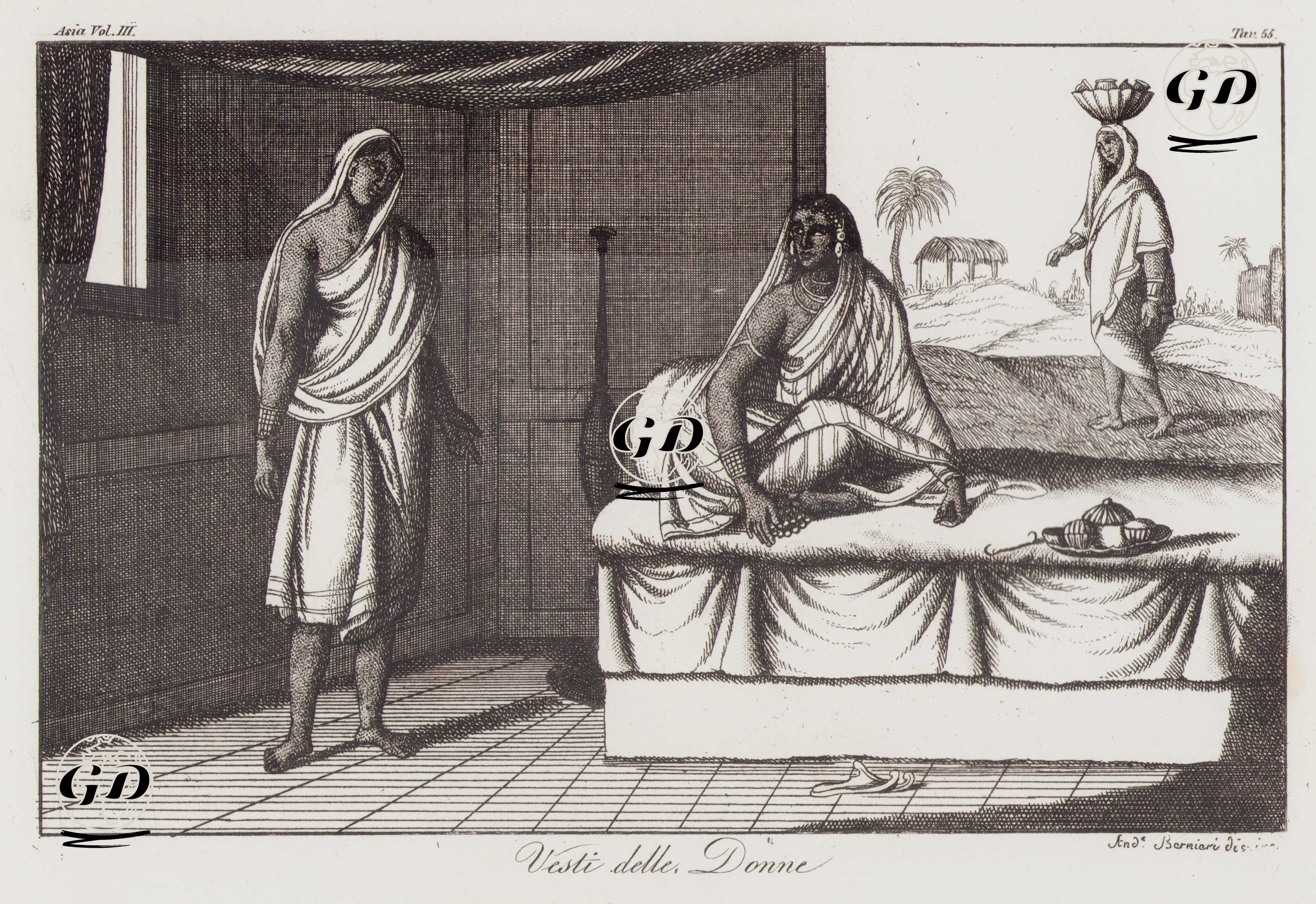XVIII. Yüzyılın Başlarında Hintli Kadınların Kıyafetleri, Asya Cilt III. Resim 55. -  - 1820's-1840's