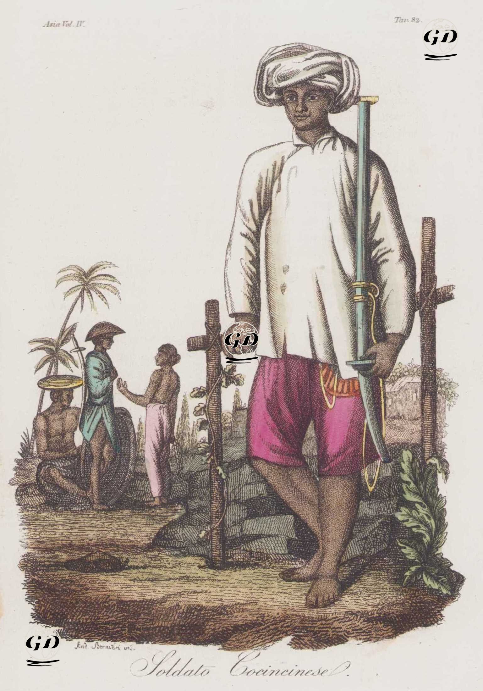XVIII. Yüzyılda Vietnamlı (Koçinli) Asker, Asya Cilt IV. Resim 82. -  - 1820's-1840's