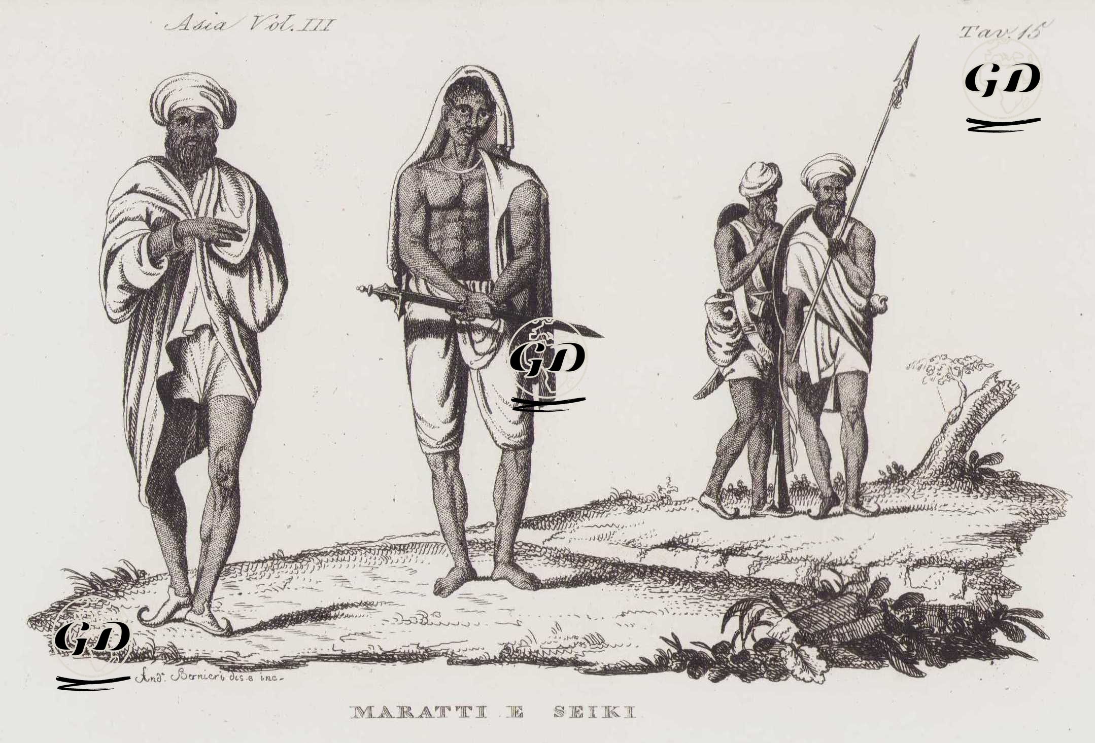 XVIII. Yüzyılda Hintli Maratha ve Sih Savaşçıları, Asya Cilt III. Resim 15. -  - 1820's-1840's