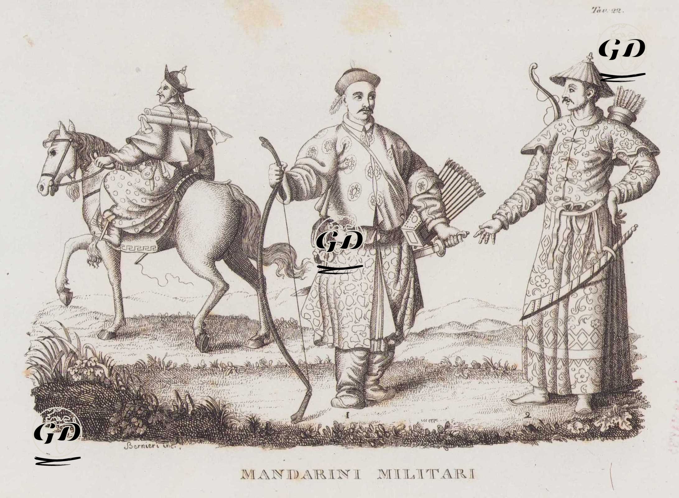 Mandarini Militari, Tav.22 (Mandarin (Chinese) Soldiers in The XVIII. Century) -  - 1820's-1840's