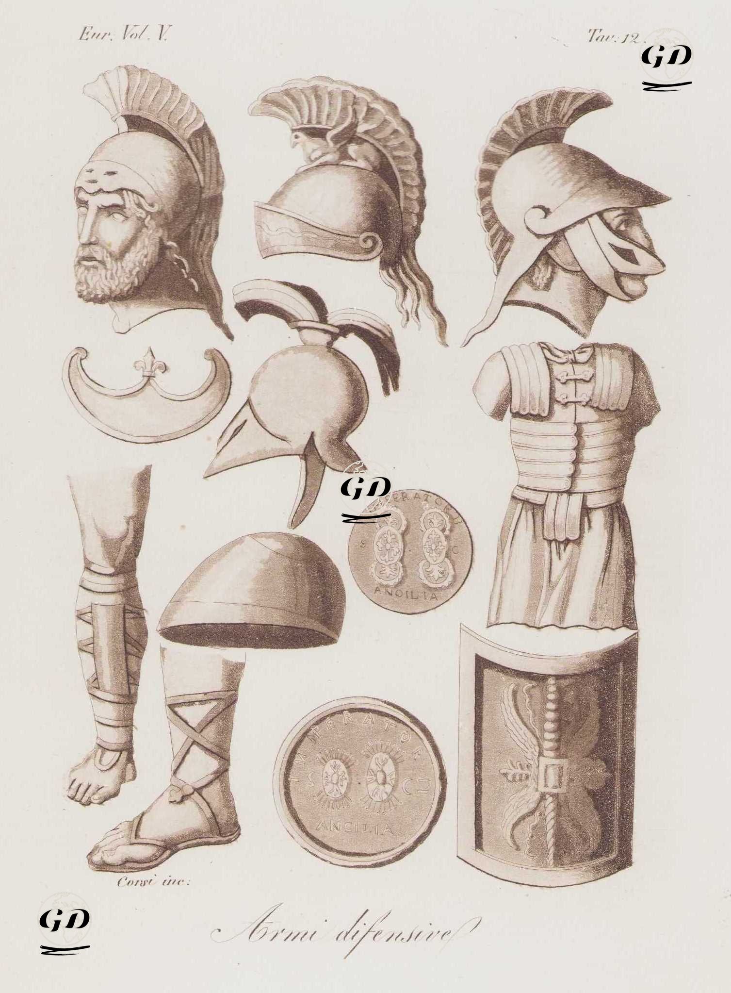 Romalı Askerlerin Kullandığı Miğfer Ve Kıyafetler, Avrupa Cilt 5. Resim 12. -  - 1820's-1840's