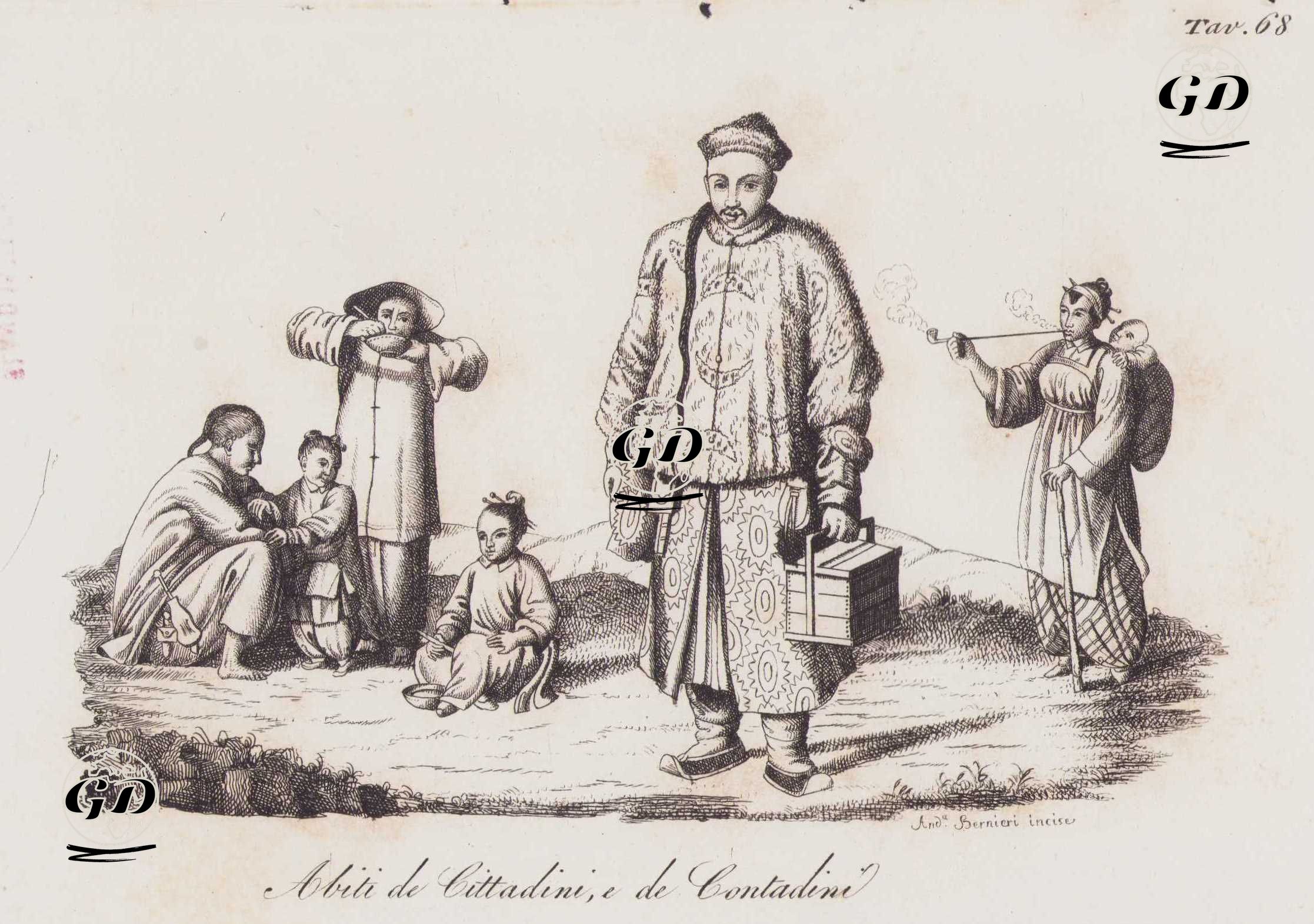 Abiti De Cittadini e de Contadini, Tav.68 (Clothes of Citizens and Peasants in The XVII. Century in India) -  - 1820's-1840's