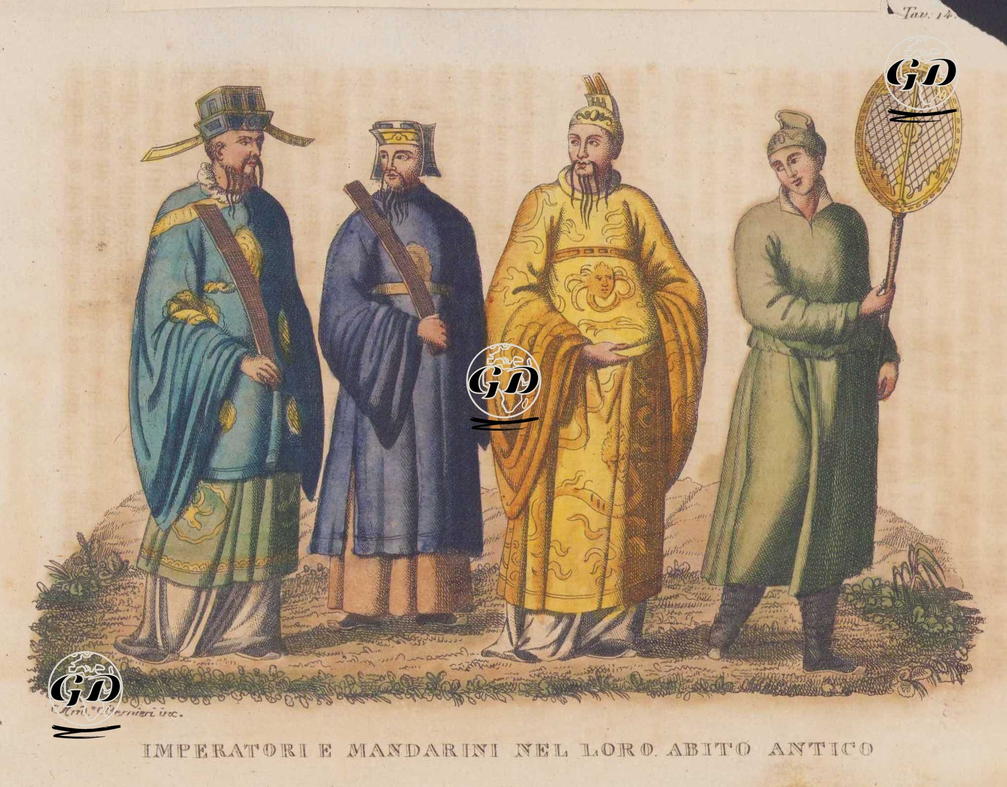 Antik Giysileri İle Çin İmparatoru Ve Üst Düzey Saray Görevlileri, Resim 14. -  - 1820's-1840's