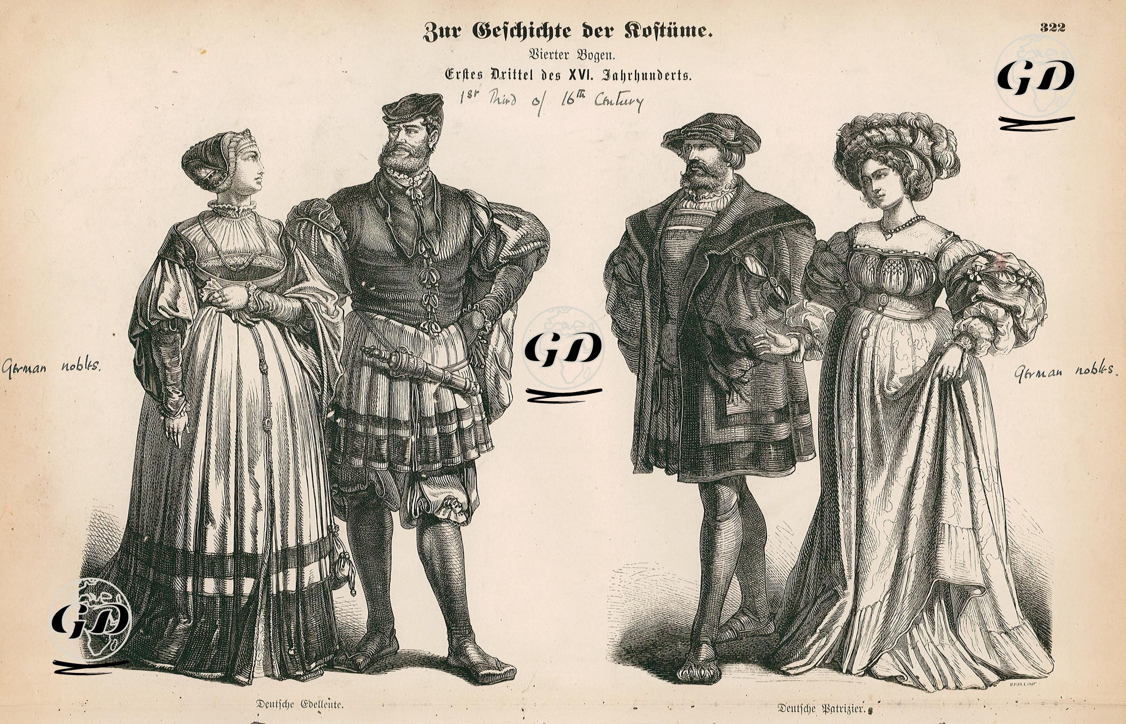 First Third of the Sixteenth Century (1500-1533) (Erstes Drittel des XVI. Jahrhunderts)-German Aristocrats (Deutsche Edelleute)-German Nobles (Deutsche Patrizier) -  - 1861-1890's