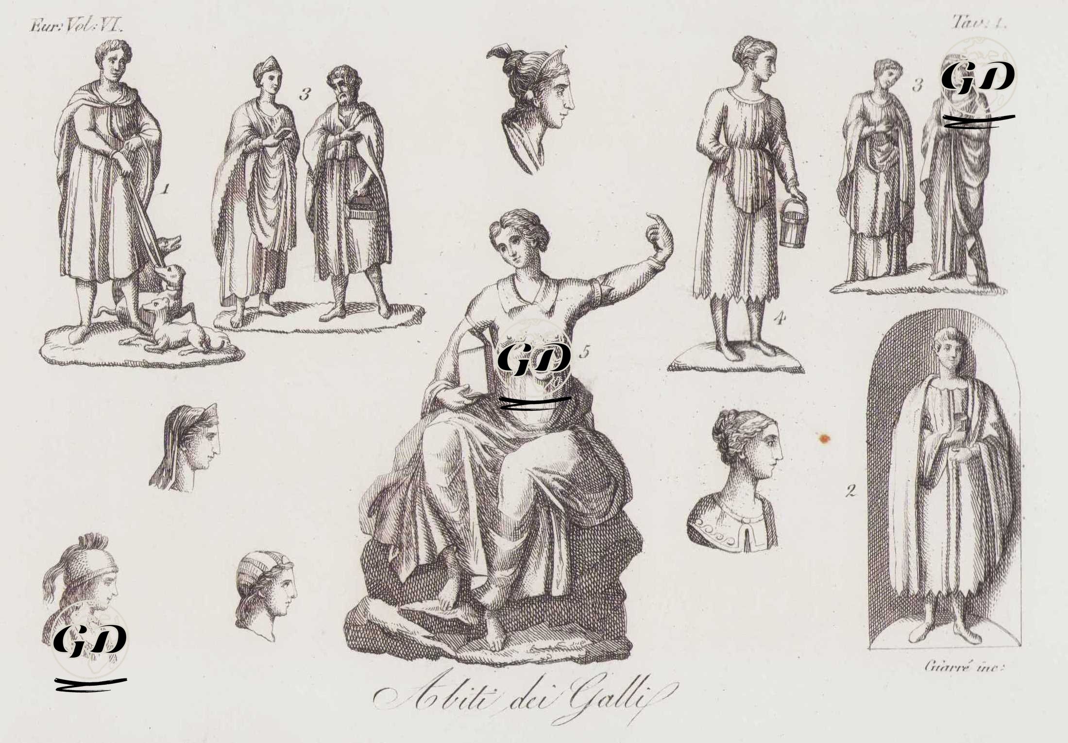 Antik Galyalıların Kıyafetleri, Avrupa Cilt IV. Resim 1. -  - 1820's-1840's