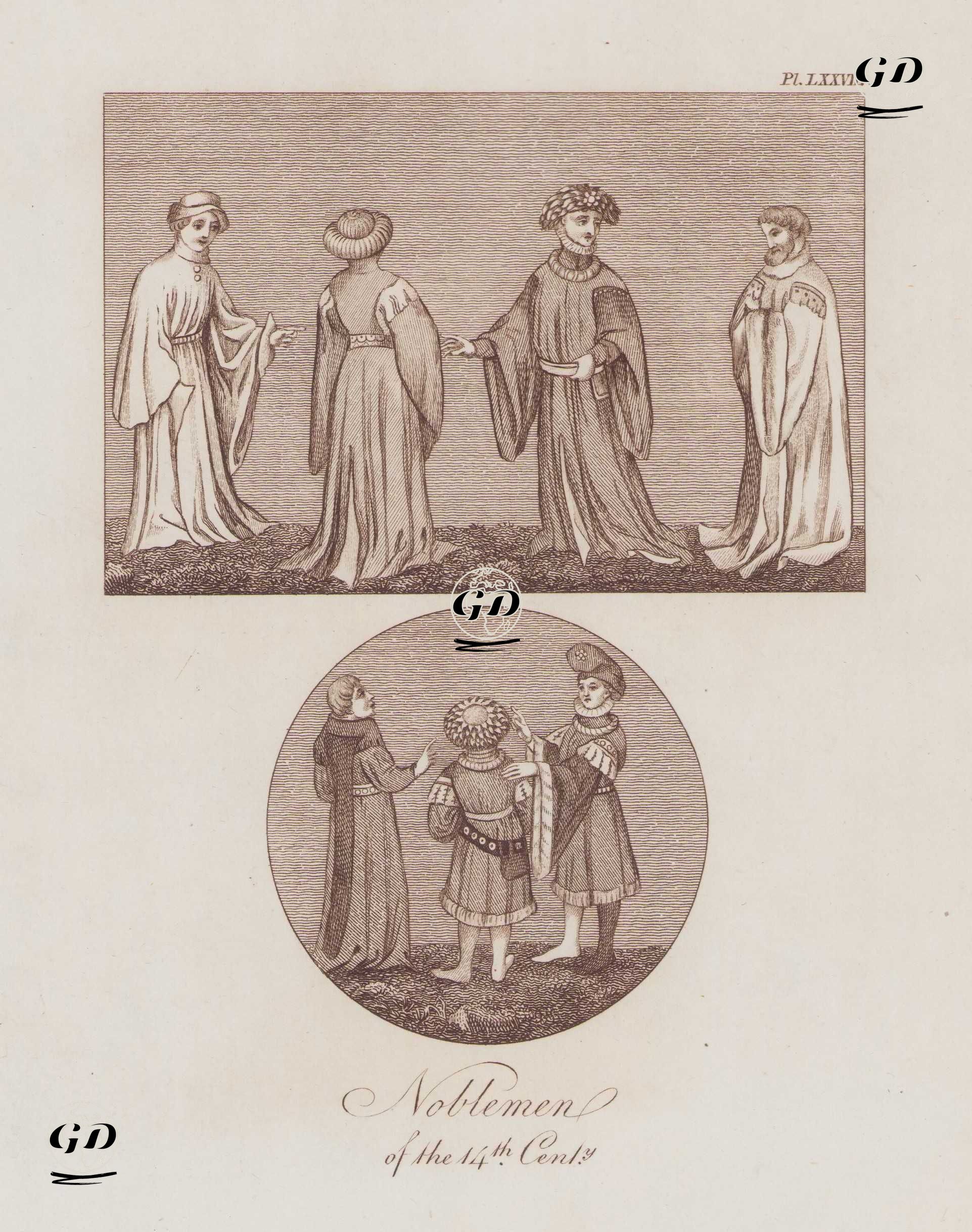 14.Yüzyılda İngiliz Soylularının Kıyafetleri, Resim 77. -  - 1842