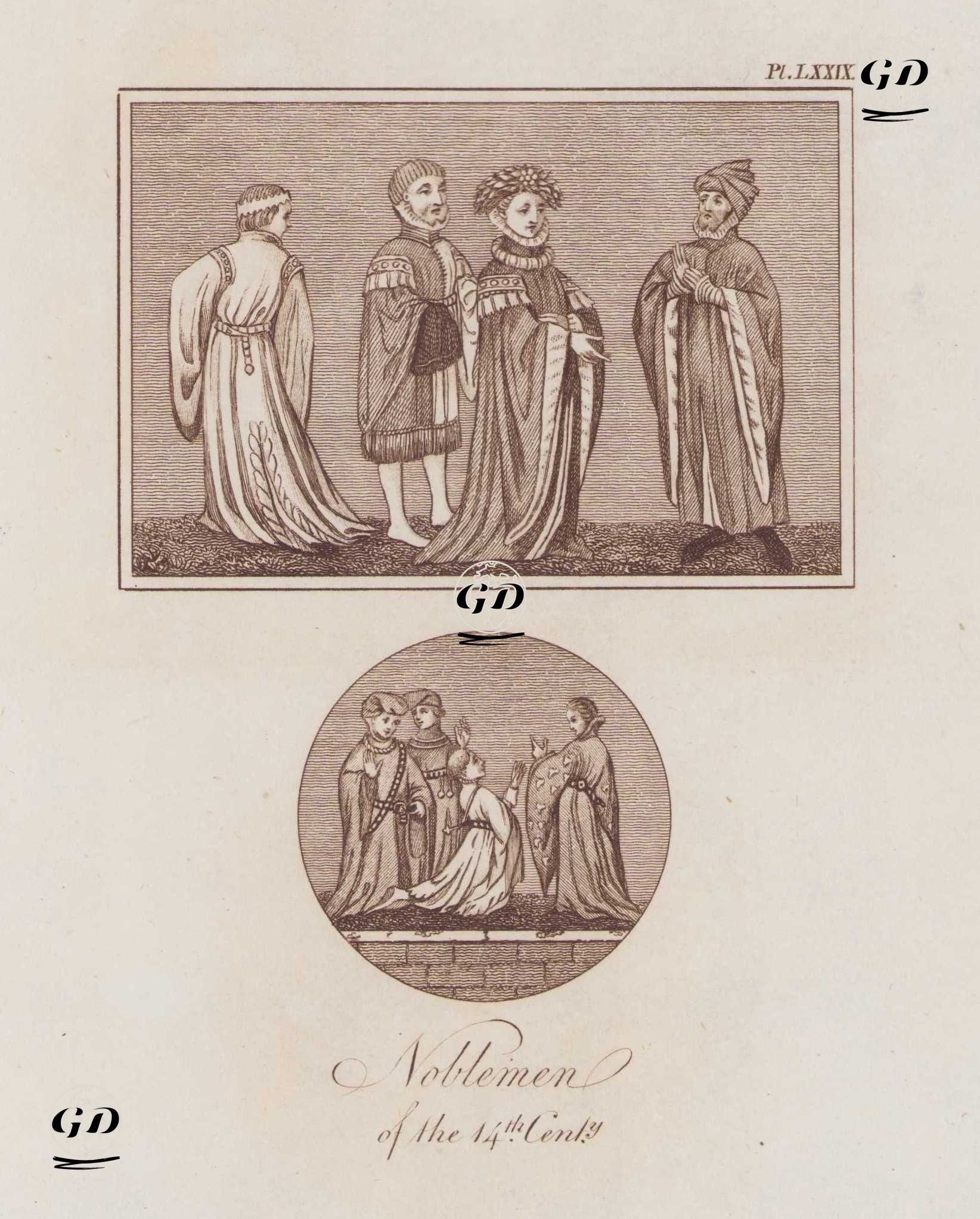 Noblemen of The 14th Century, Pl. LXXIX. -  - 1842