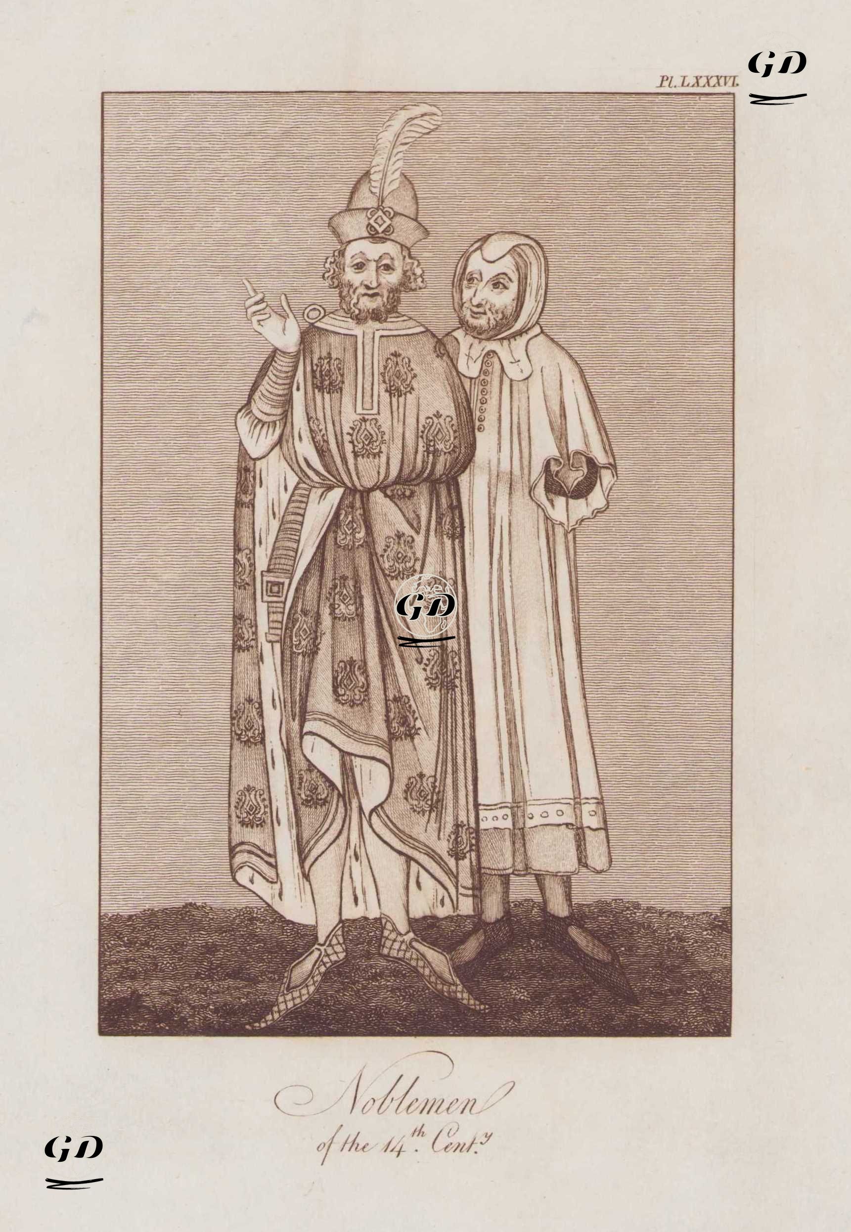 14.Yüzyılda İngiliz Soylularının Kıyafetleri, Resim 86. -  - 1842