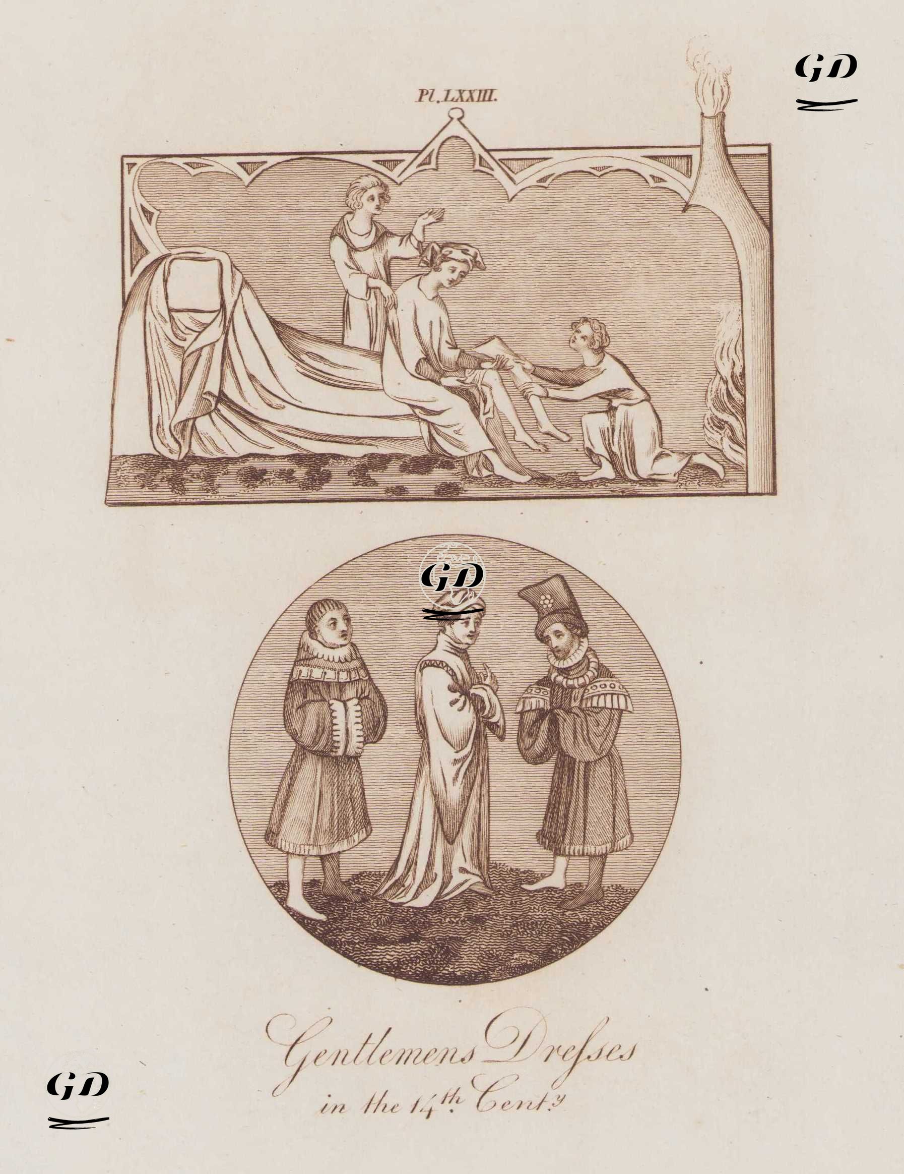 14.Yüzyılda İngiliz Beyefendilerinin Kıyafetleri, Resim 73. -  - 1842