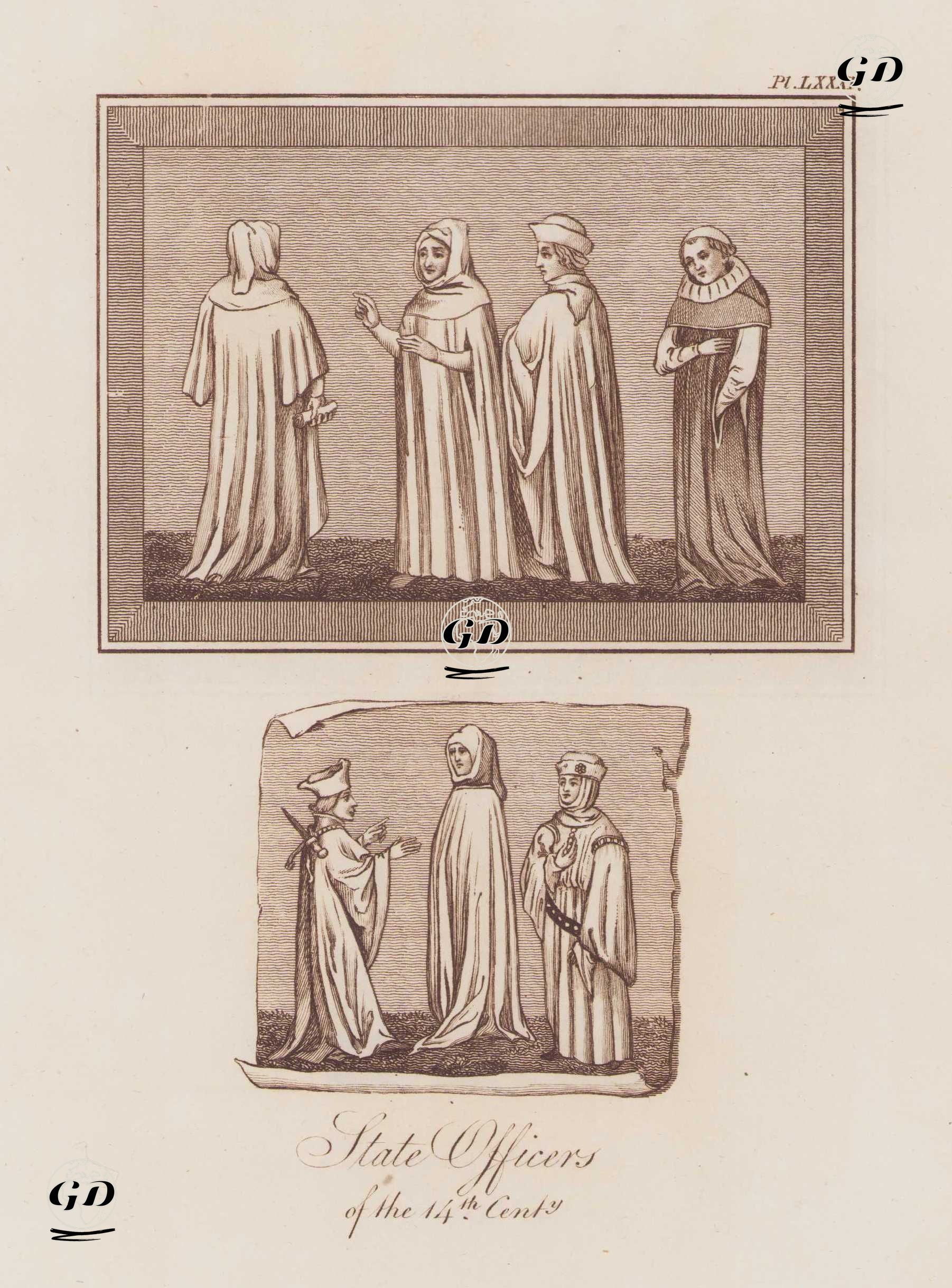 14.Yüzyılda İngiliz Devlet Görevlilerinin Kıyafetleri, Resim 81. -  - 1842