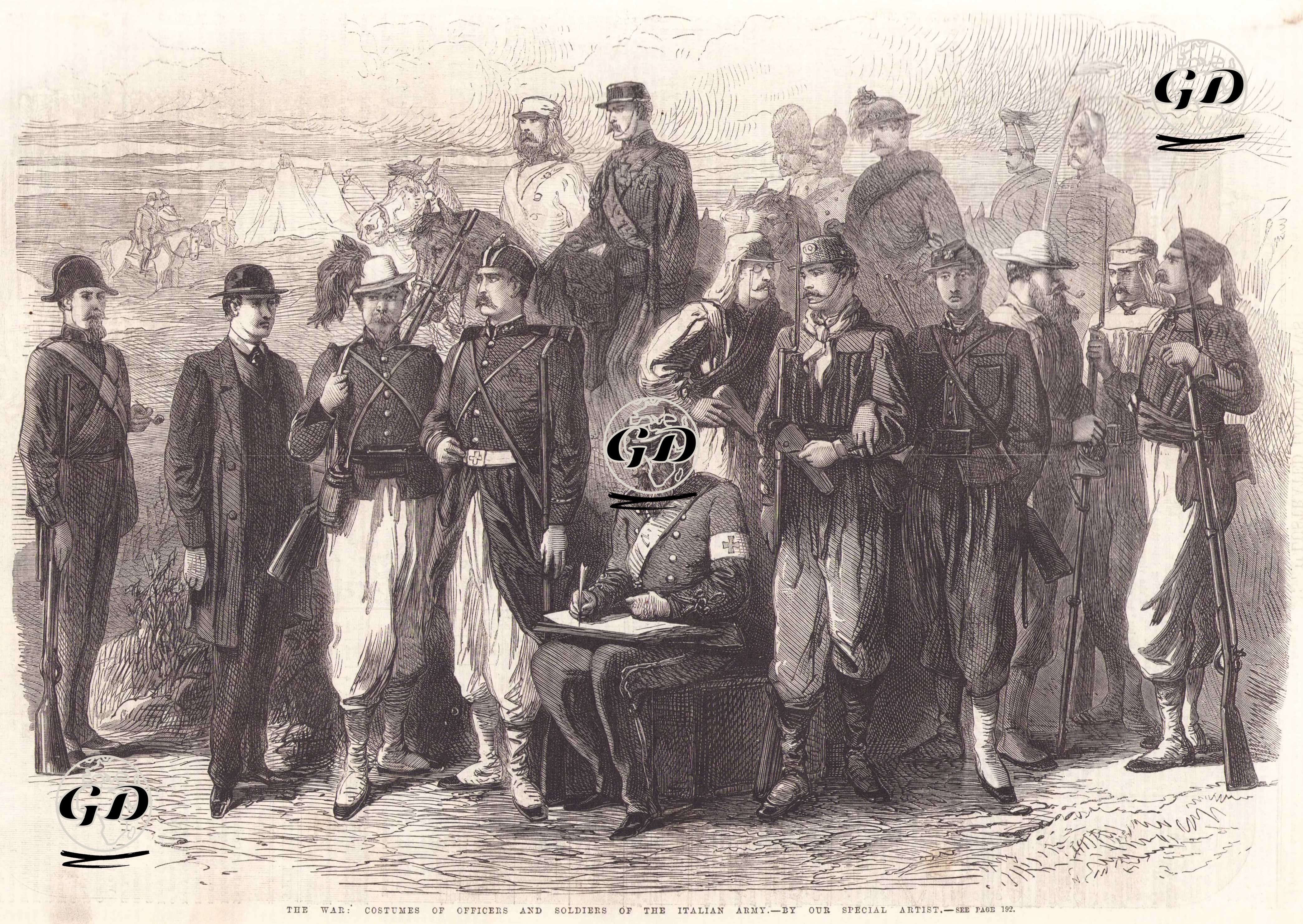 1866 Yılında İtalyan Ordusundaki Subay ve Erlerin Askeri Kostümleri -  - 1866