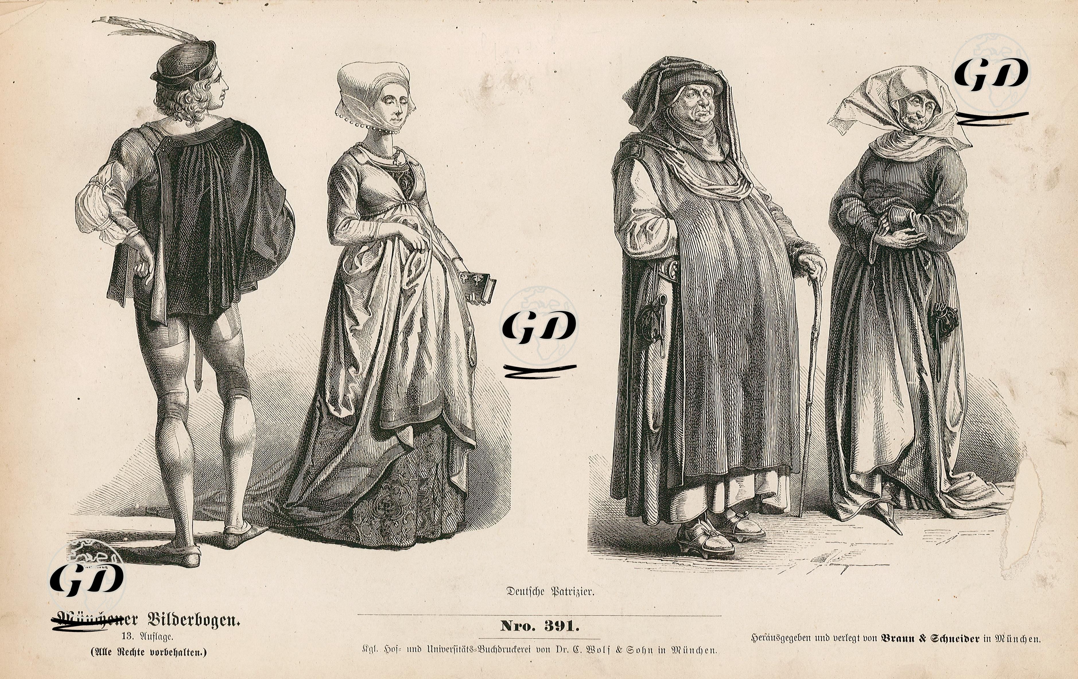 Second Half Of The Fifteenth Century (1450-1499) (Letzte Halfte Des XV Jahrhunderts)- German Patrician (Deutsche Patrizier) -  - 1861-1890's