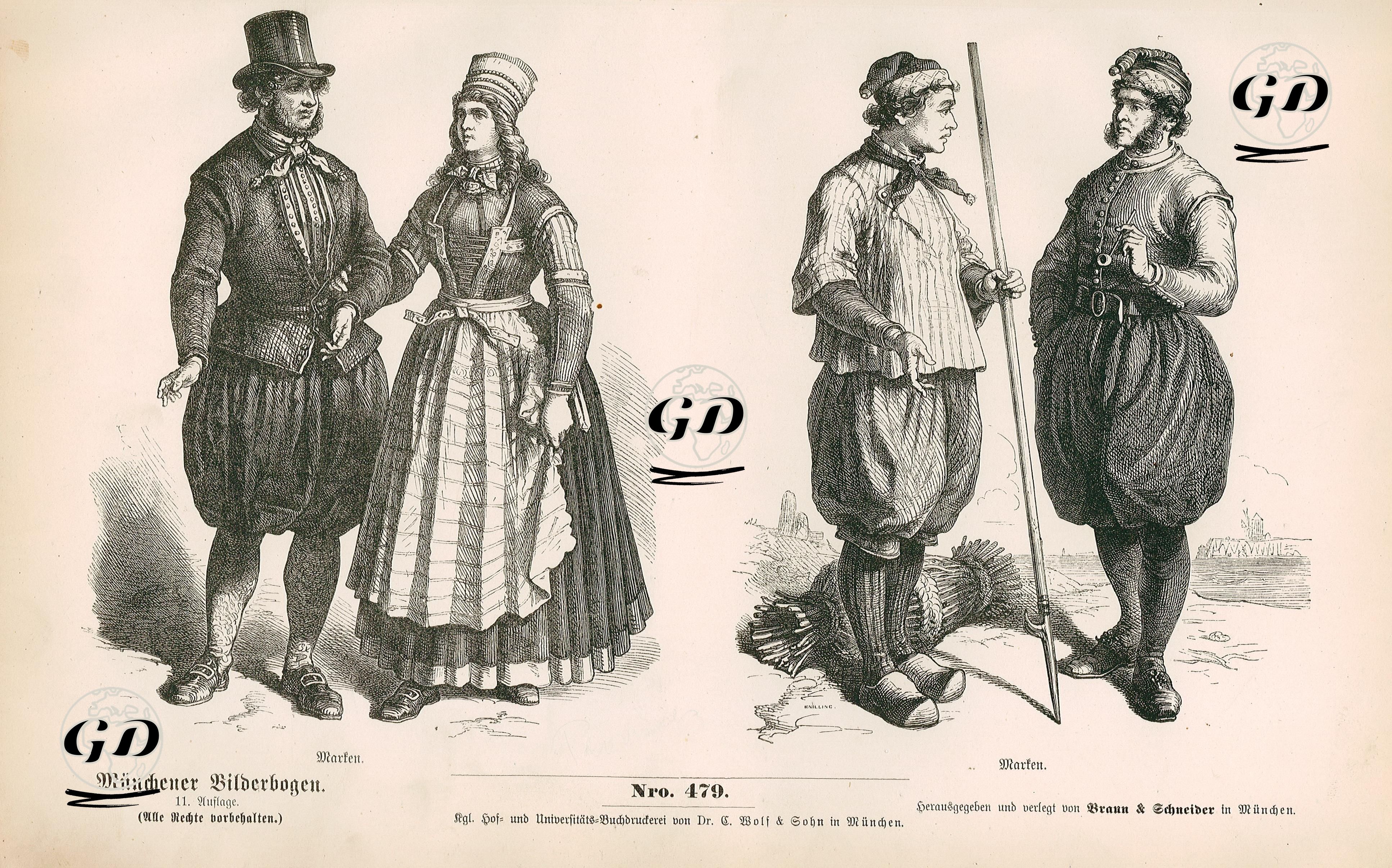 19.YüzyıldaHollanda'nın Marken Bölgesindeki Hollanda Halk Kıyafetleri -  - 1861-1890's