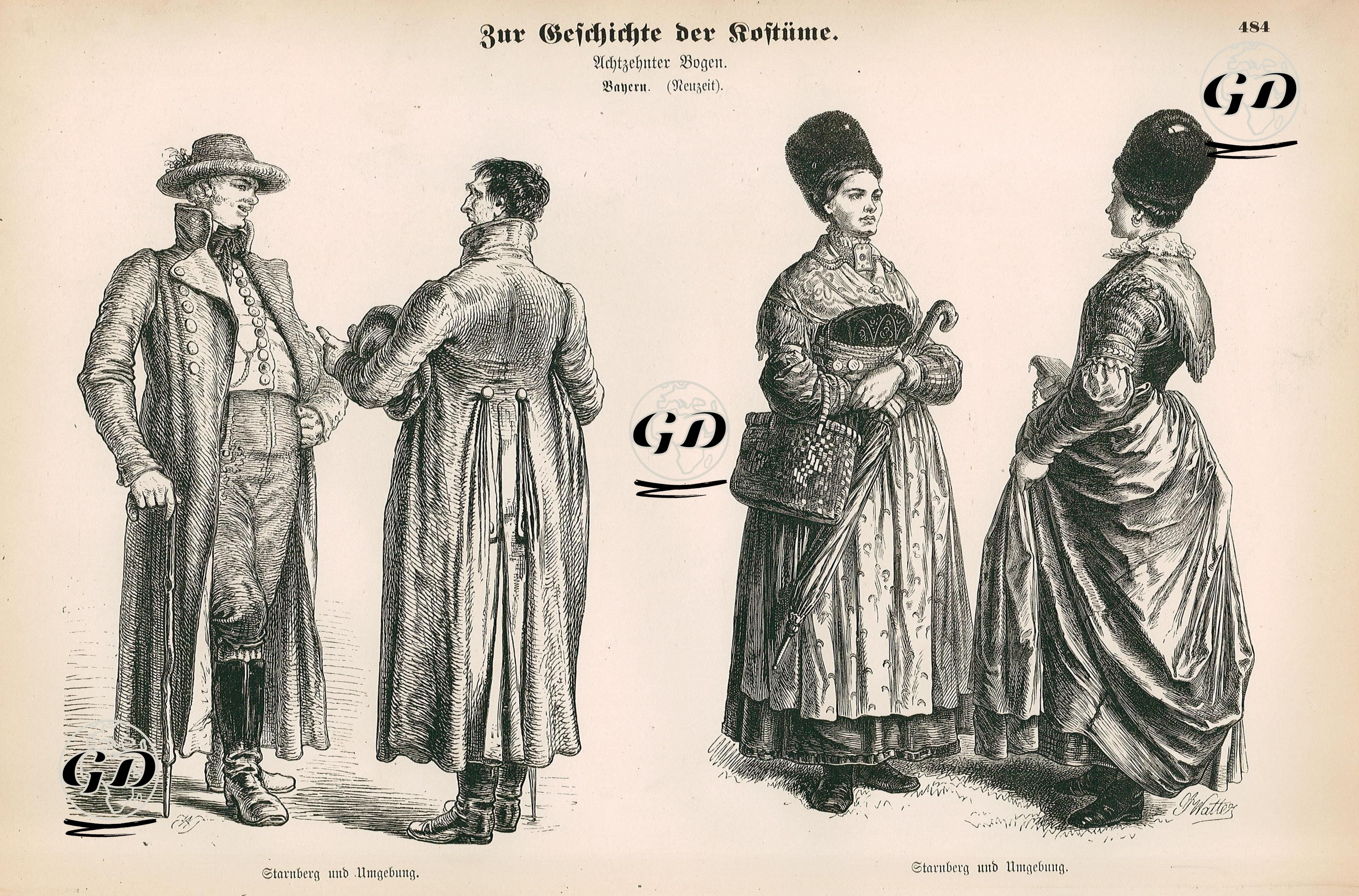 German Folk Dress in Bavaria (19. Century)-District Of Starnberg and Vicinity (Starnberg und Umgebung) -  - 1861-1890's