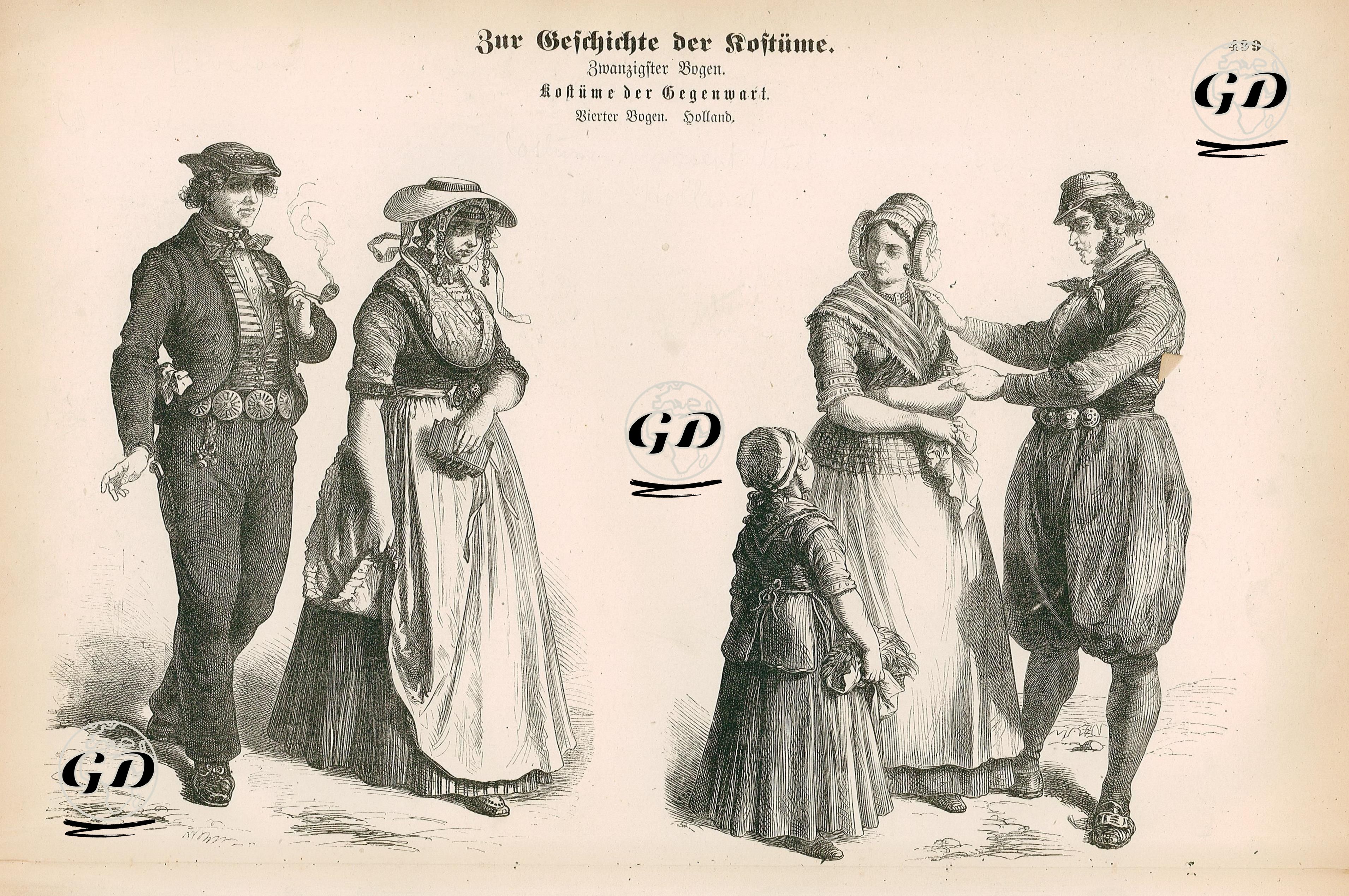 19.Yüzyılda Hollanda  Halk Kıyafetleri -  - 1861-1890's