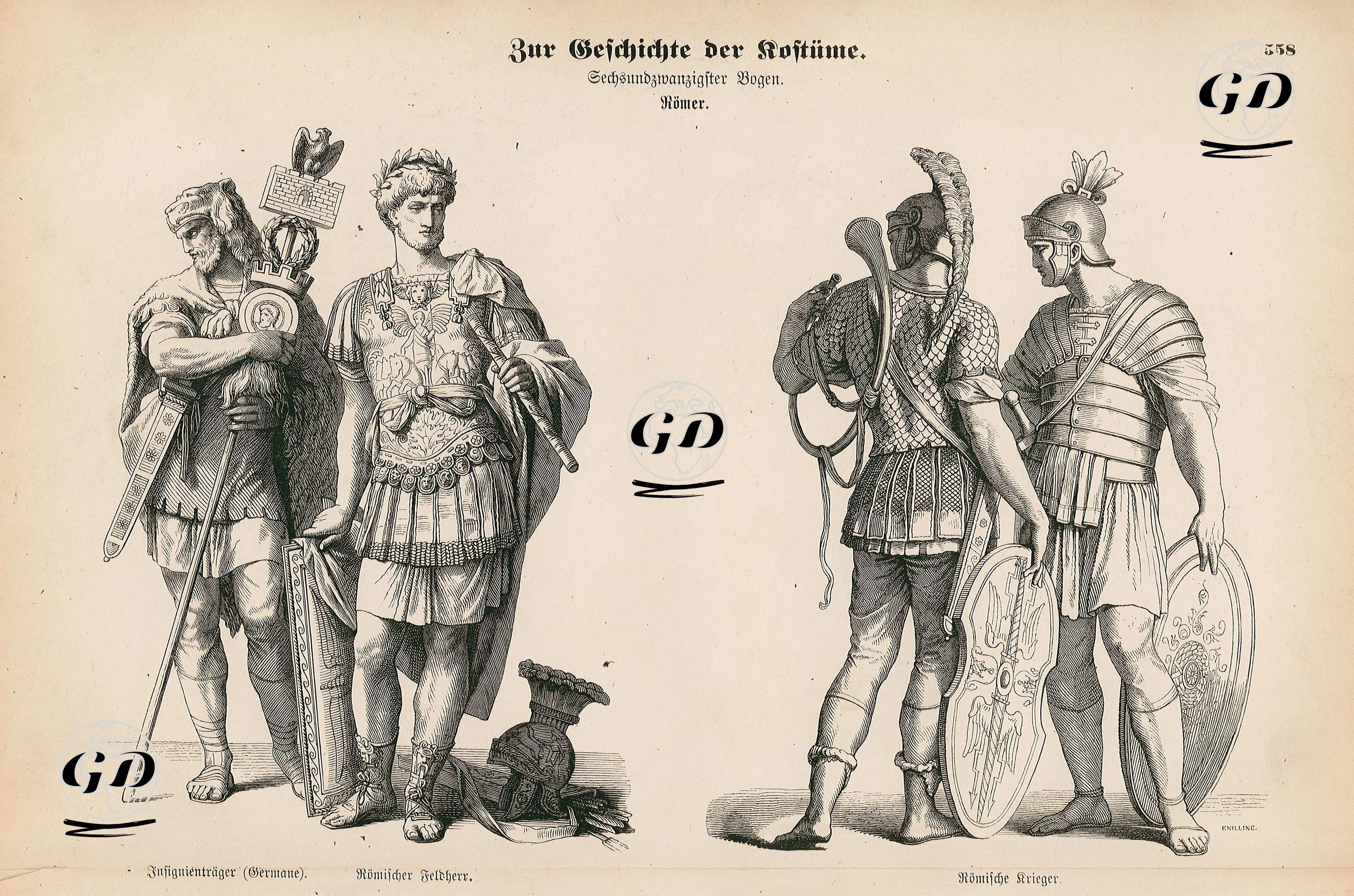 Antik Roma- Sancaktar Ve Roma Generali- Roma Askerlerinin Üniformaları -  - 1861-1890's
