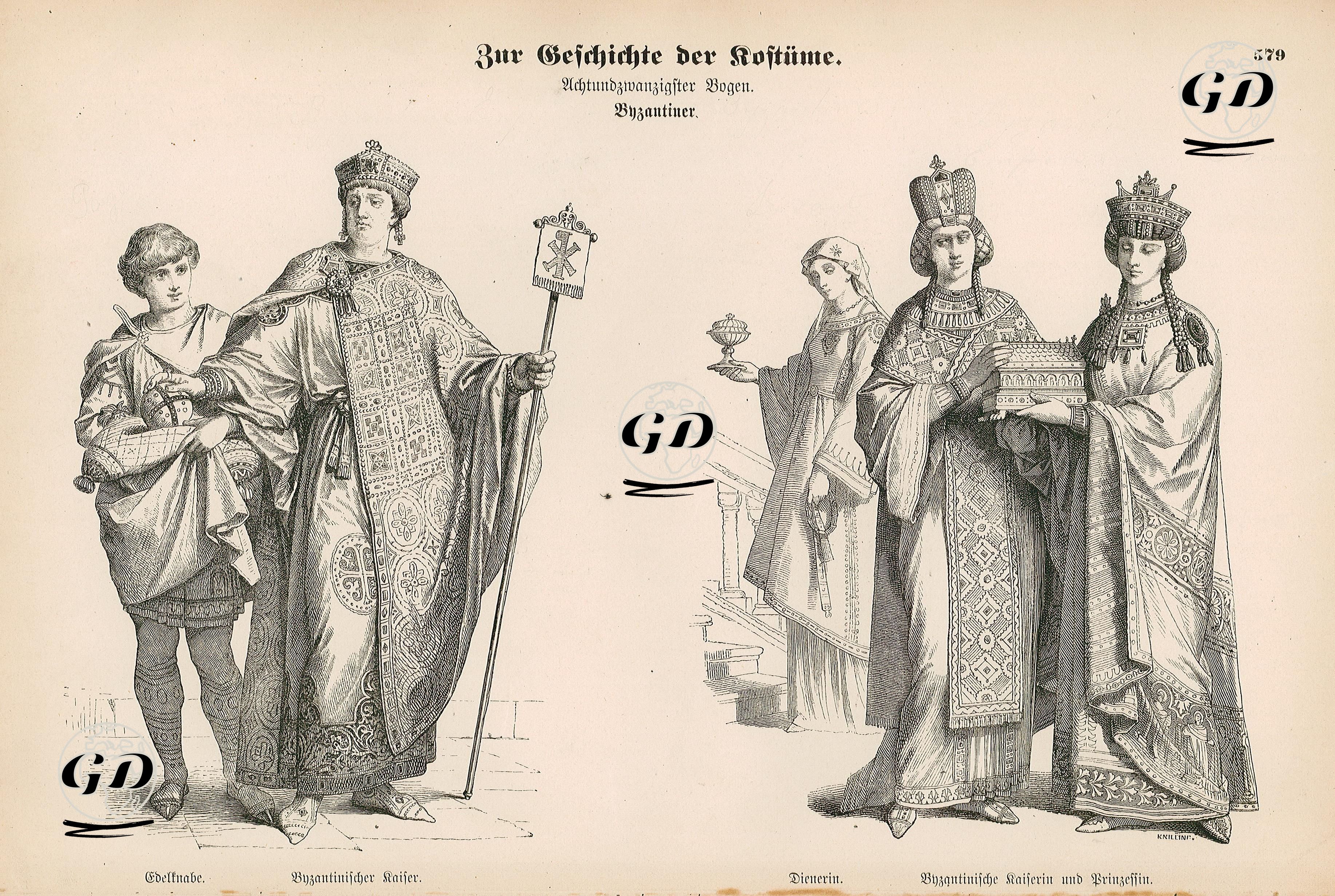 Bizans İmparatorluğu- Bizans İmparatoru Ve Uşağı- Bizans İmparatoriçesi, Prensesi ve Hizmetçileri -  - 1861-1890's