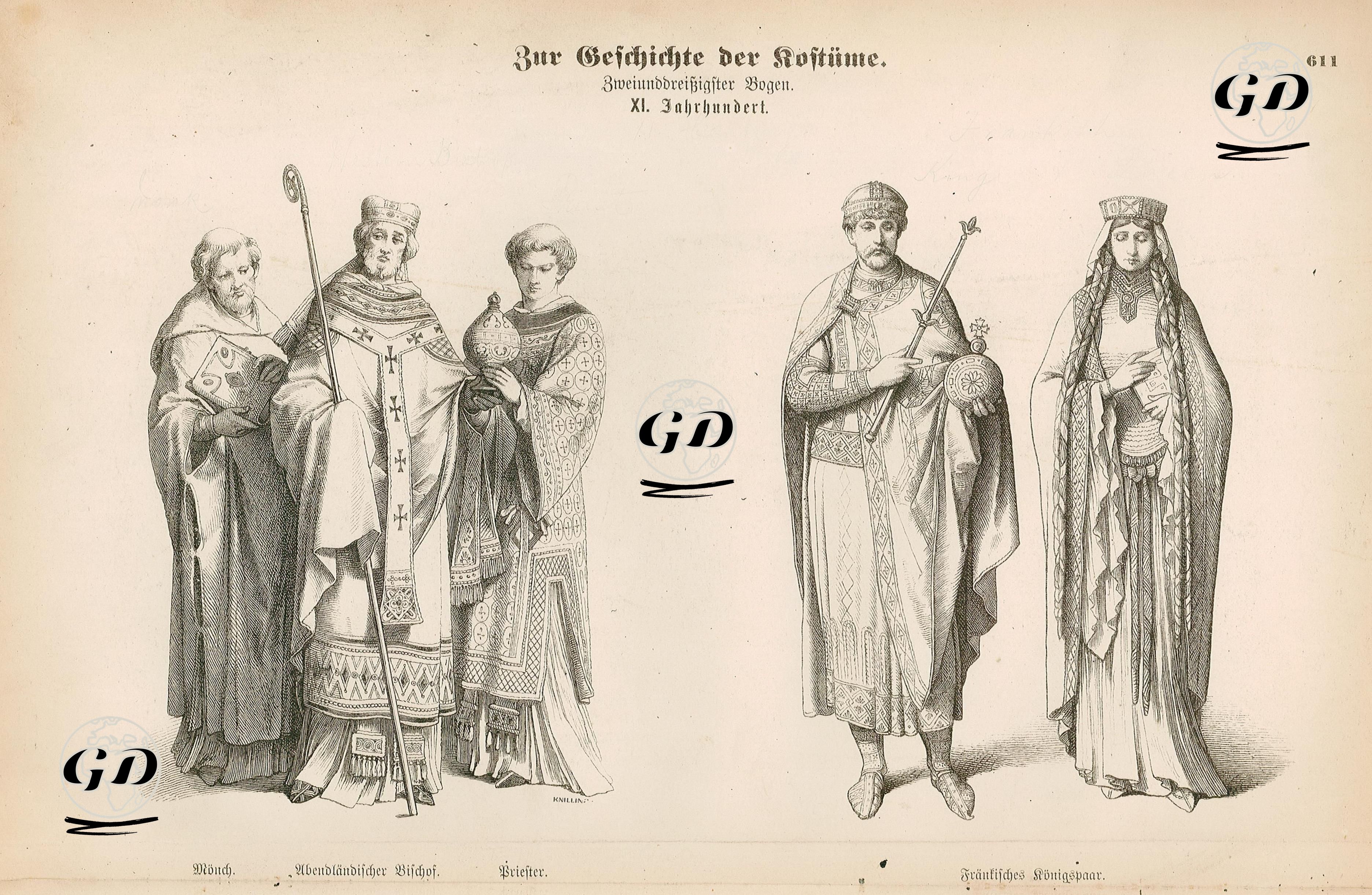 Thirteenth Century (XIII. Jahrhundert)- German Prince (Deutscher Furst), German Ladies (Deutsche Frauen)- German Knight and Family (Deutsche Ritterfamilie) -  - 1861-1890's