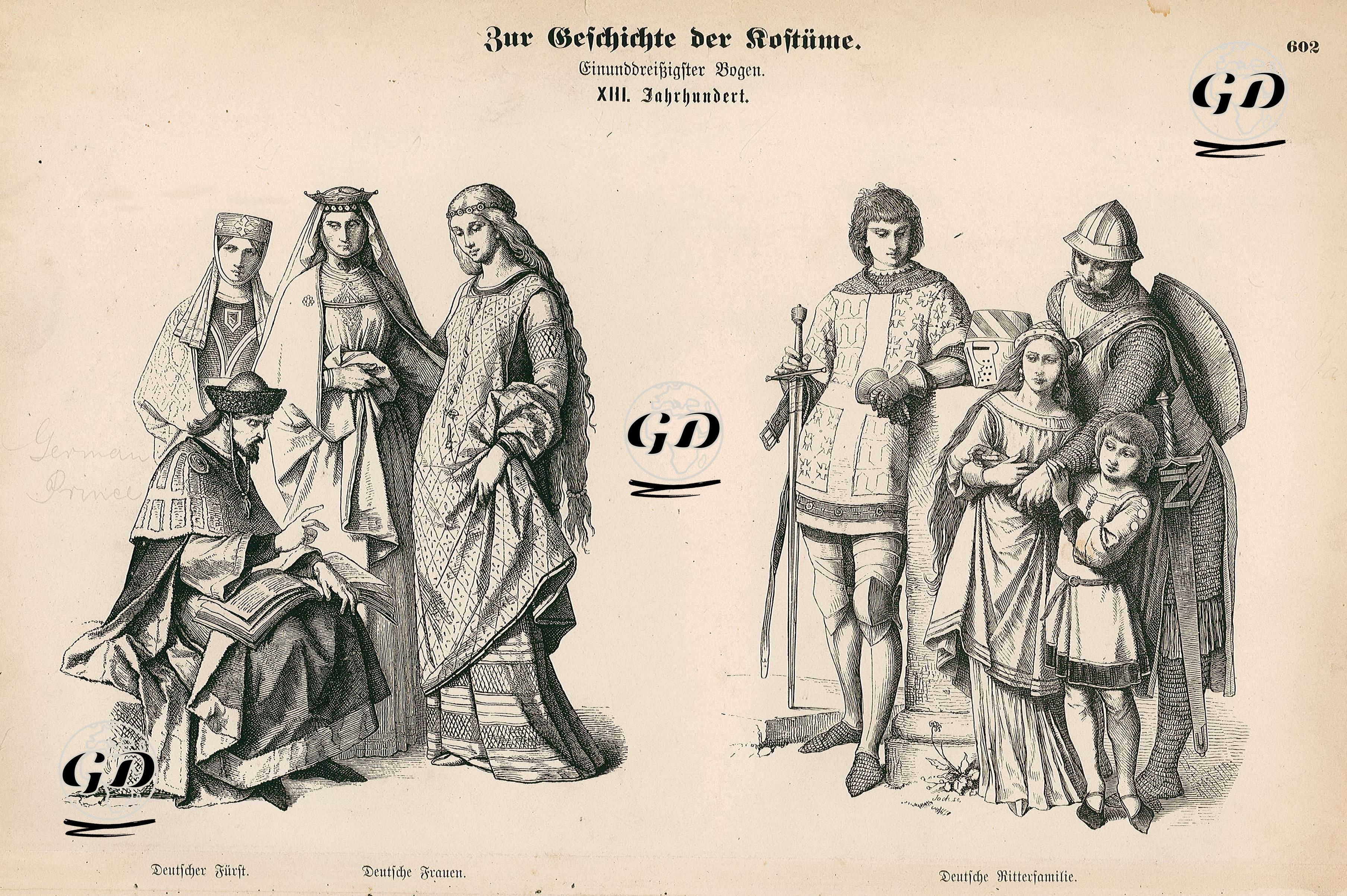 Eleventh Century (XI Jahrhundert)- Monk (Monch), Bishop (Abendlanderischer Bischof), Priest (Priester)-Frankish King and Queen (Frankische Koninspaar) -  - 1861-1890's