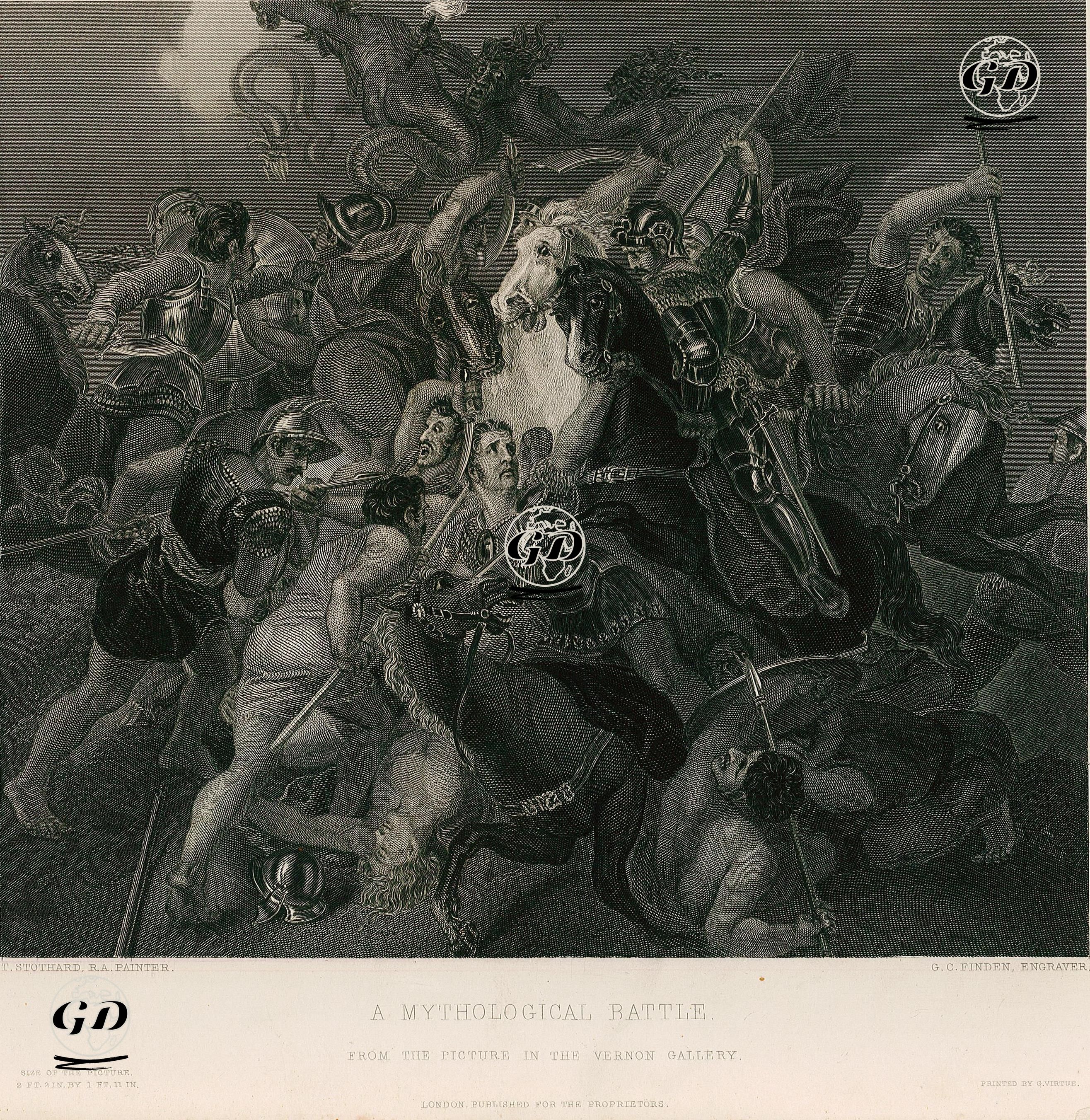 Mitolojik Savaş - Thomas Stothard (1755-1834) - 1853