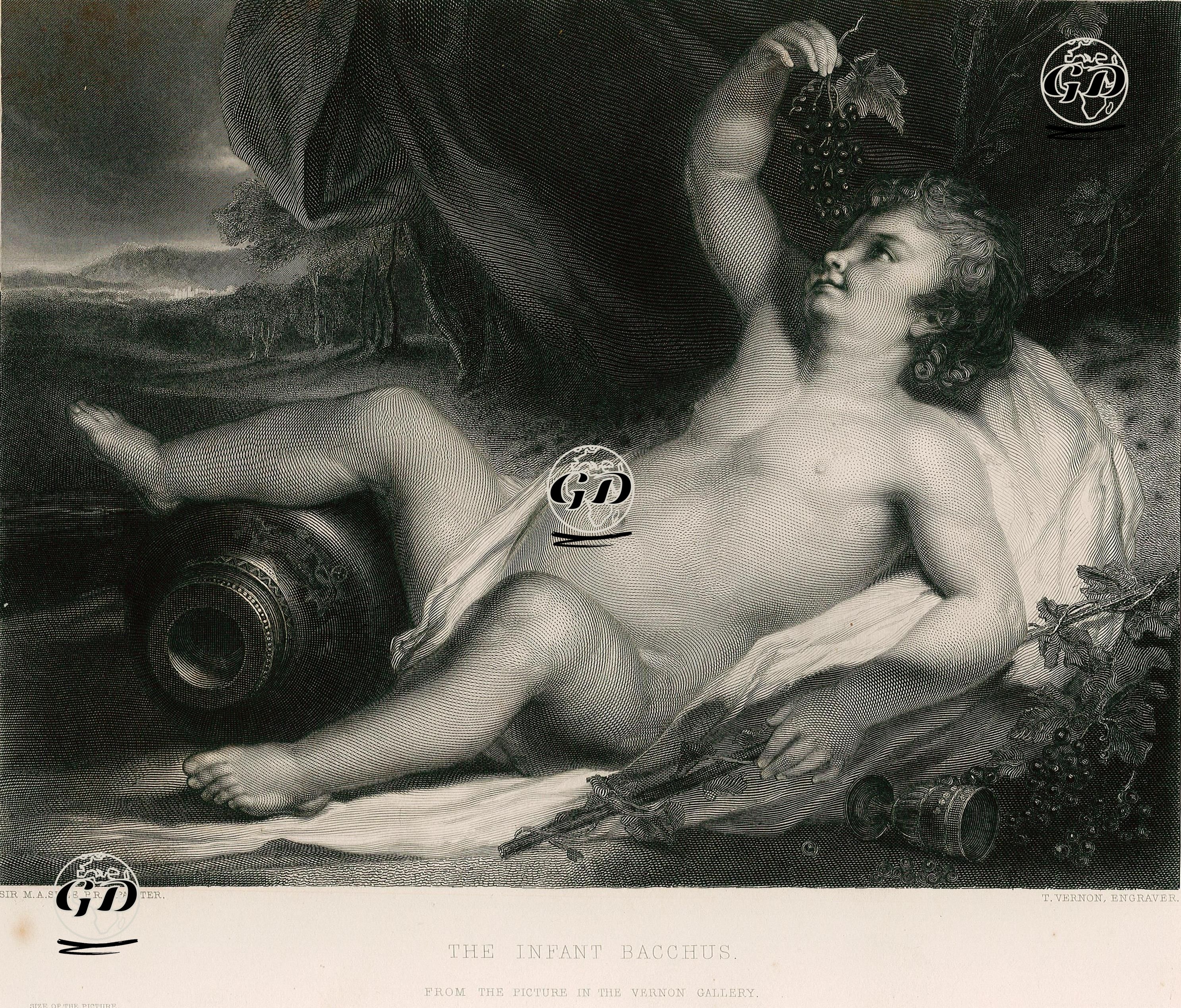 Şarap Tanrısı Baküsün Bebekliği - Martin Archer Shee (1769-1850) - 1855