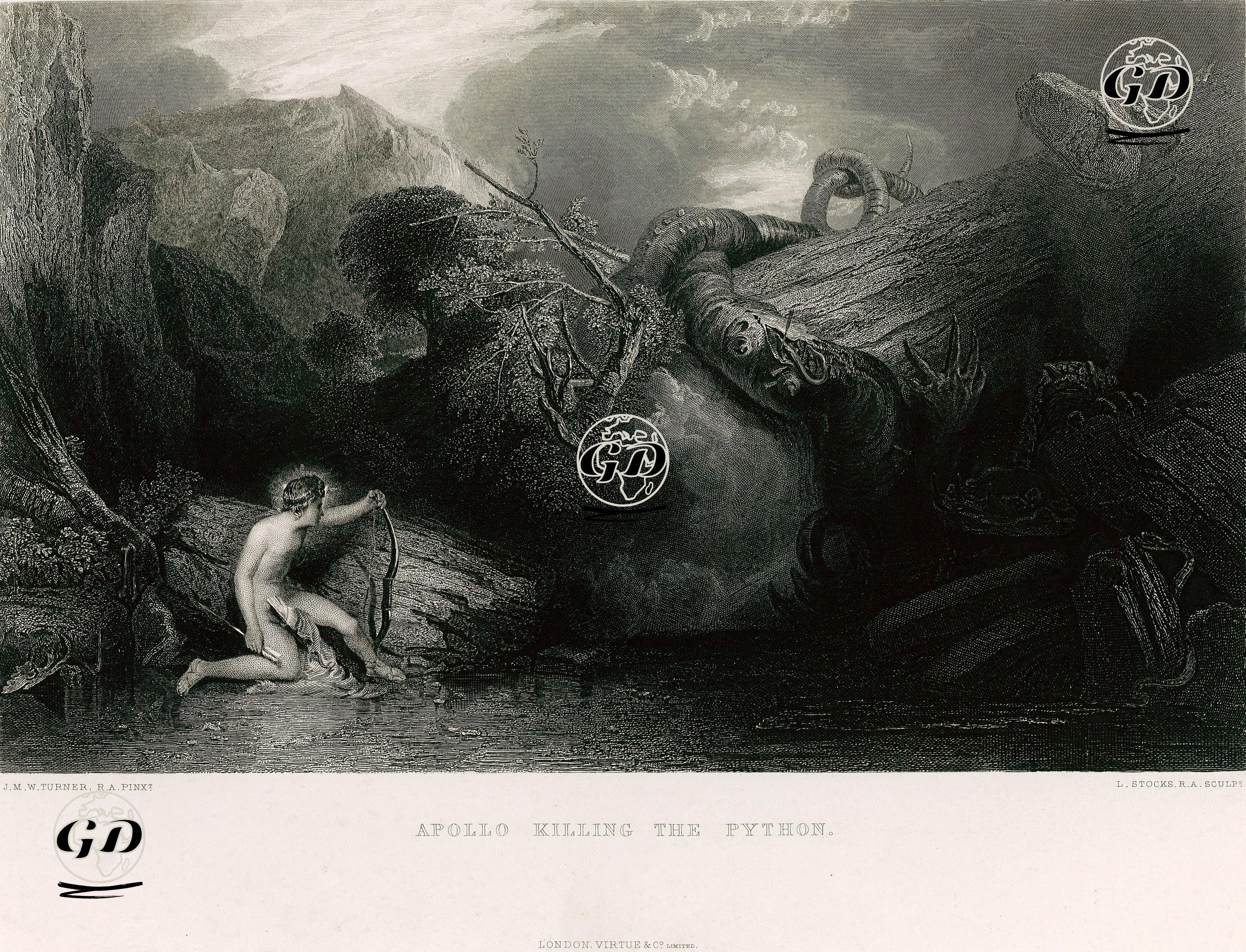 Apollo Killing The Python - Joseph Mallord William Turner (1775-1851) - 1860