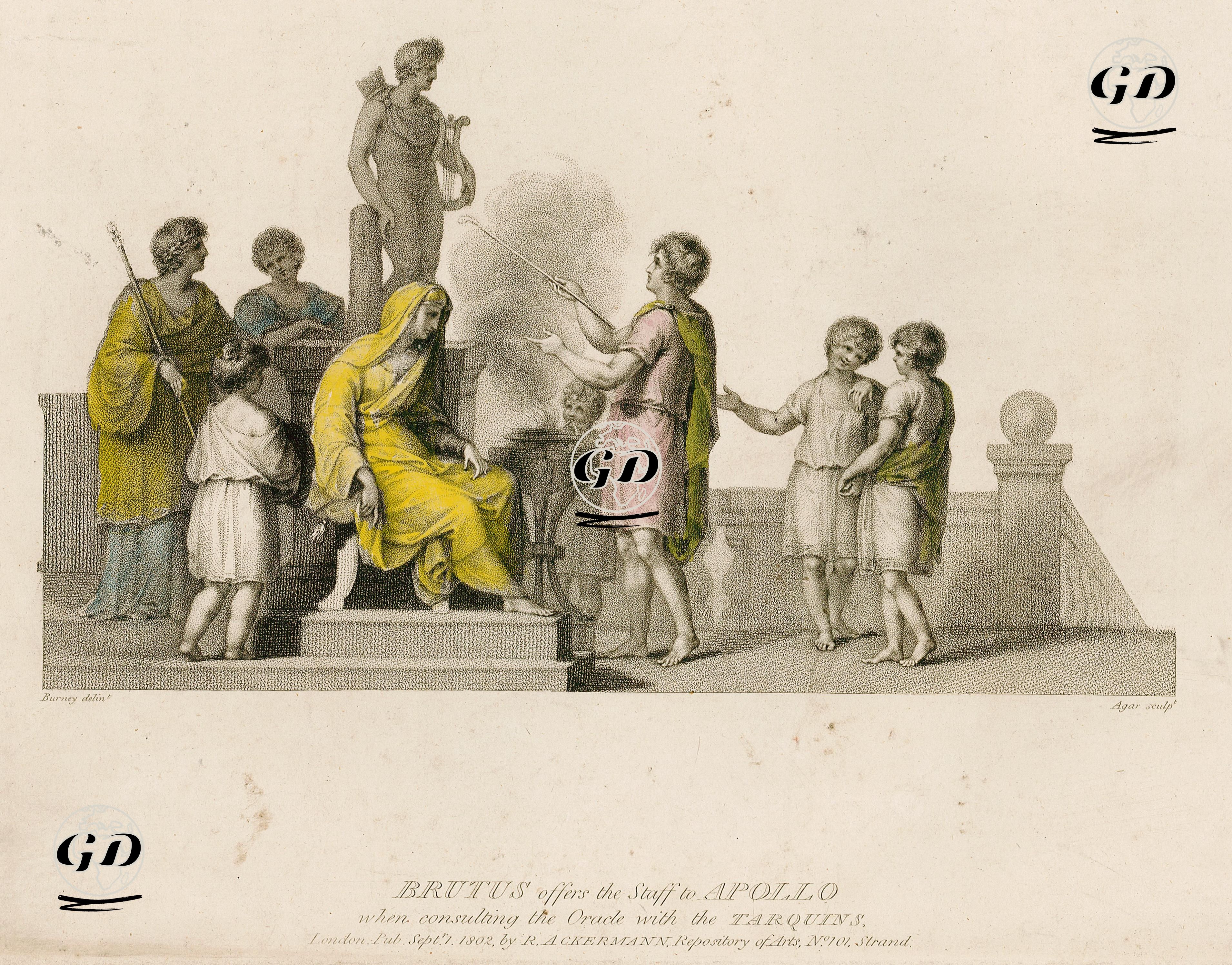 Brutus Offers The Staff To Apollo When Consulting The Oracle With The Tarquins - Edward Francis Burney (1760-1848 ) - 1802