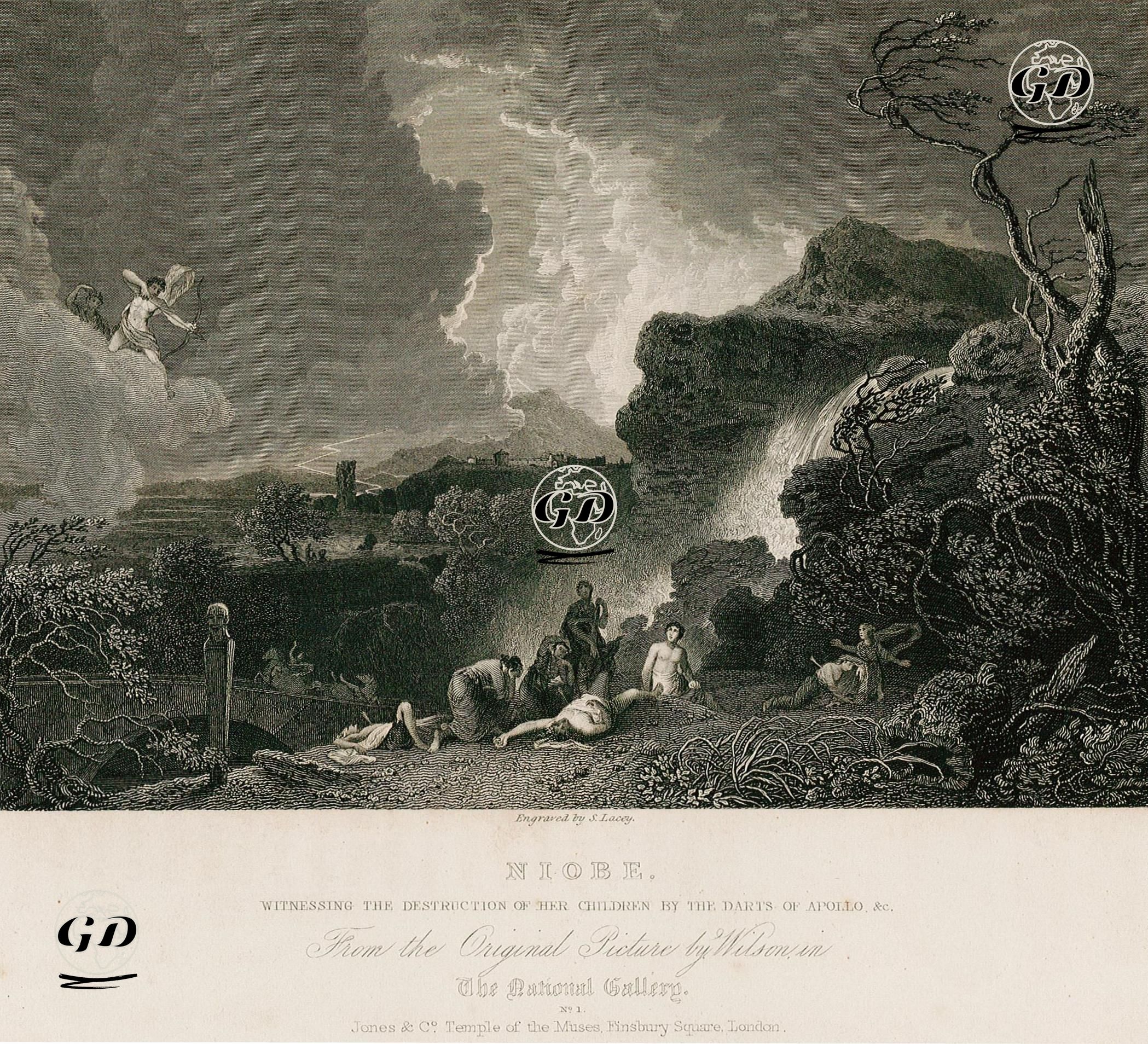 Niobe'nin, Apollon Tarafından Çocuklarının Öldürülüşüne Tanıklık Etmesi - Richard Wilson (1713-1782) - 1830's