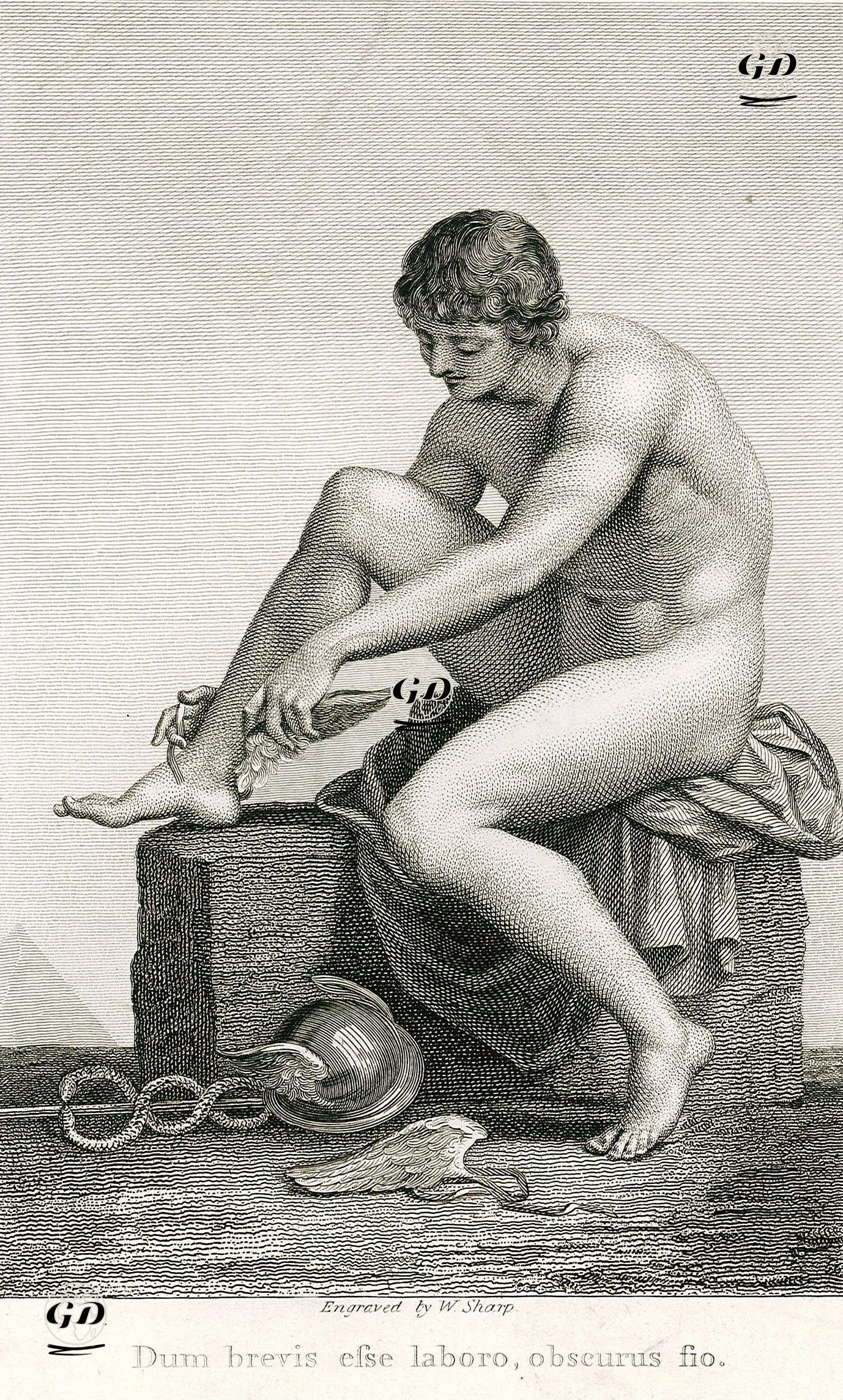 Merkür'ün (Hermes) Bileğindeki Kanatlarını Sökmesi (Çalışmaya Başladığımda 
Anlaşılmayacağım) -  - 1790's