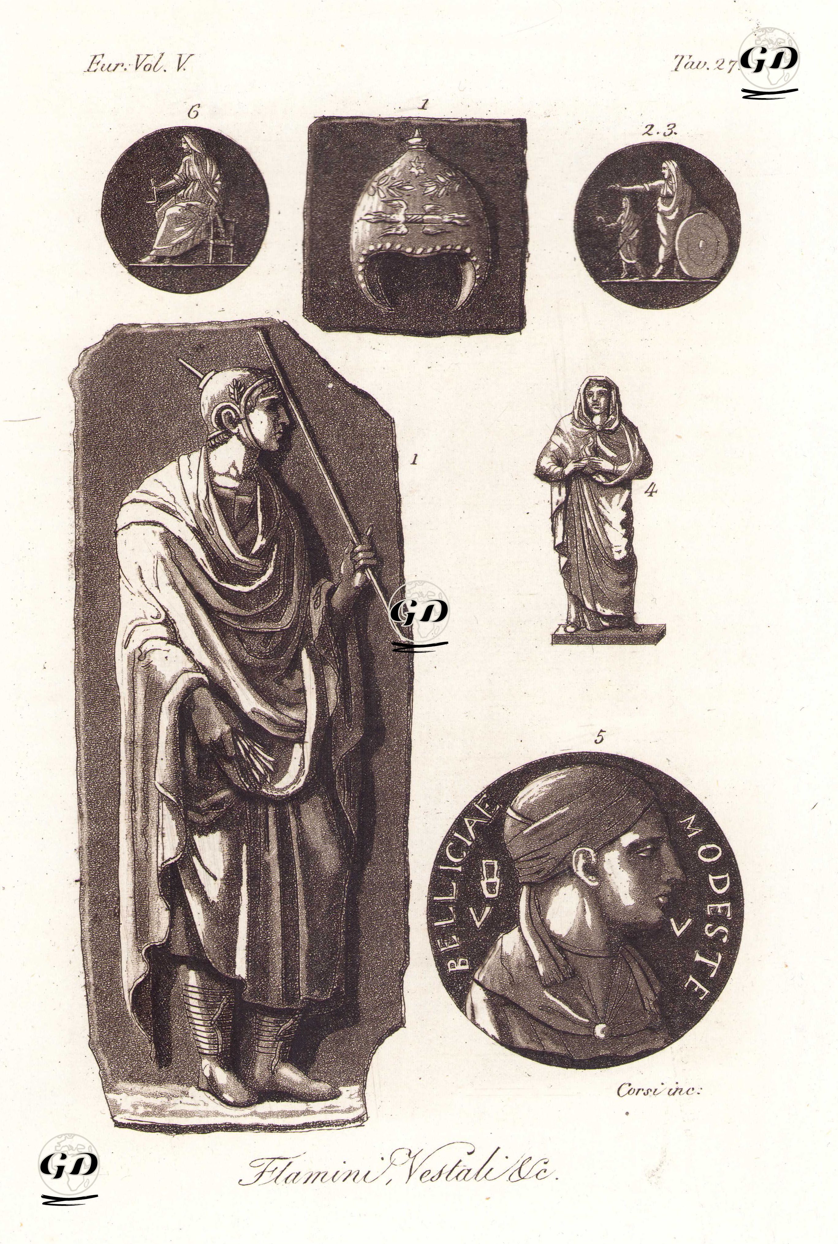 Flamini Ve Vestale, Avrupa. Cilt V. Resim 26. -  - 1820's-1840's