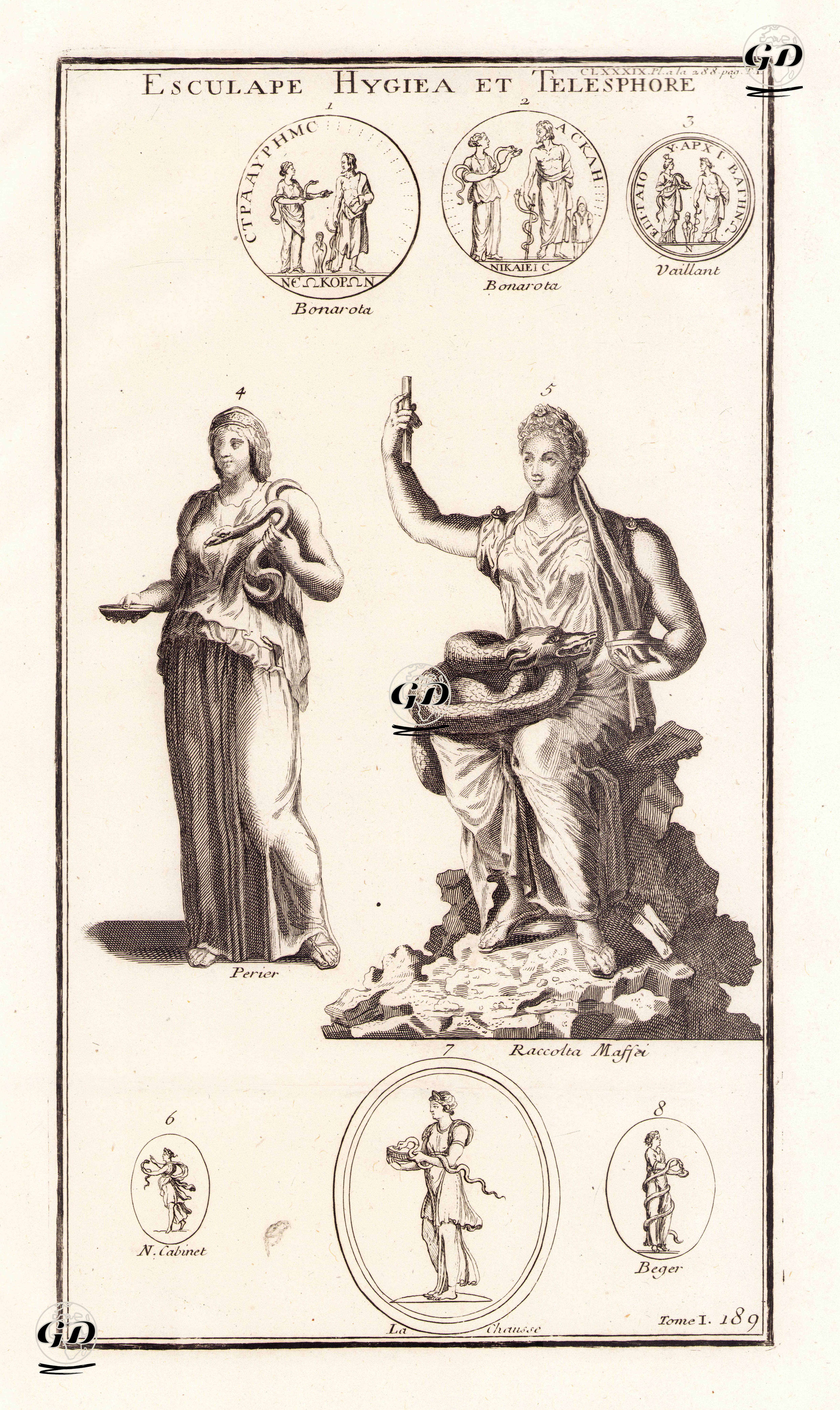 Tıp ve Sağlık Tanrısı Asklepios, Sağlık ve Temizlik Tanrıçası Hygeia Ve İyileştirme (Sağlık) Tanrıçası Telesphorus -  - 1719