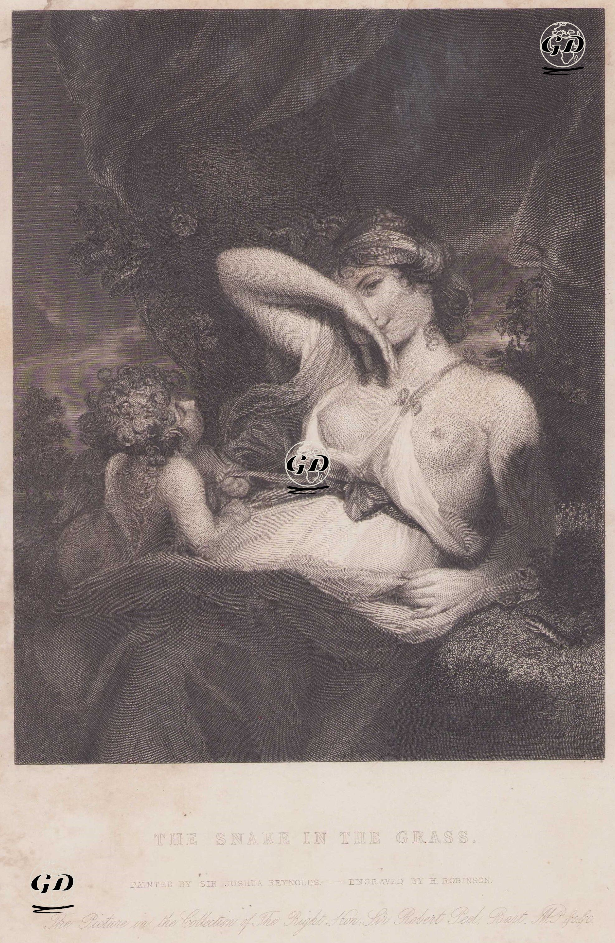 Çimendeki Yılan (Aşk Tanrısı Cubid'in Venüs'ün Kuşağını Çözmesi) - Joshua Reynolds (1723-1792) - 1846