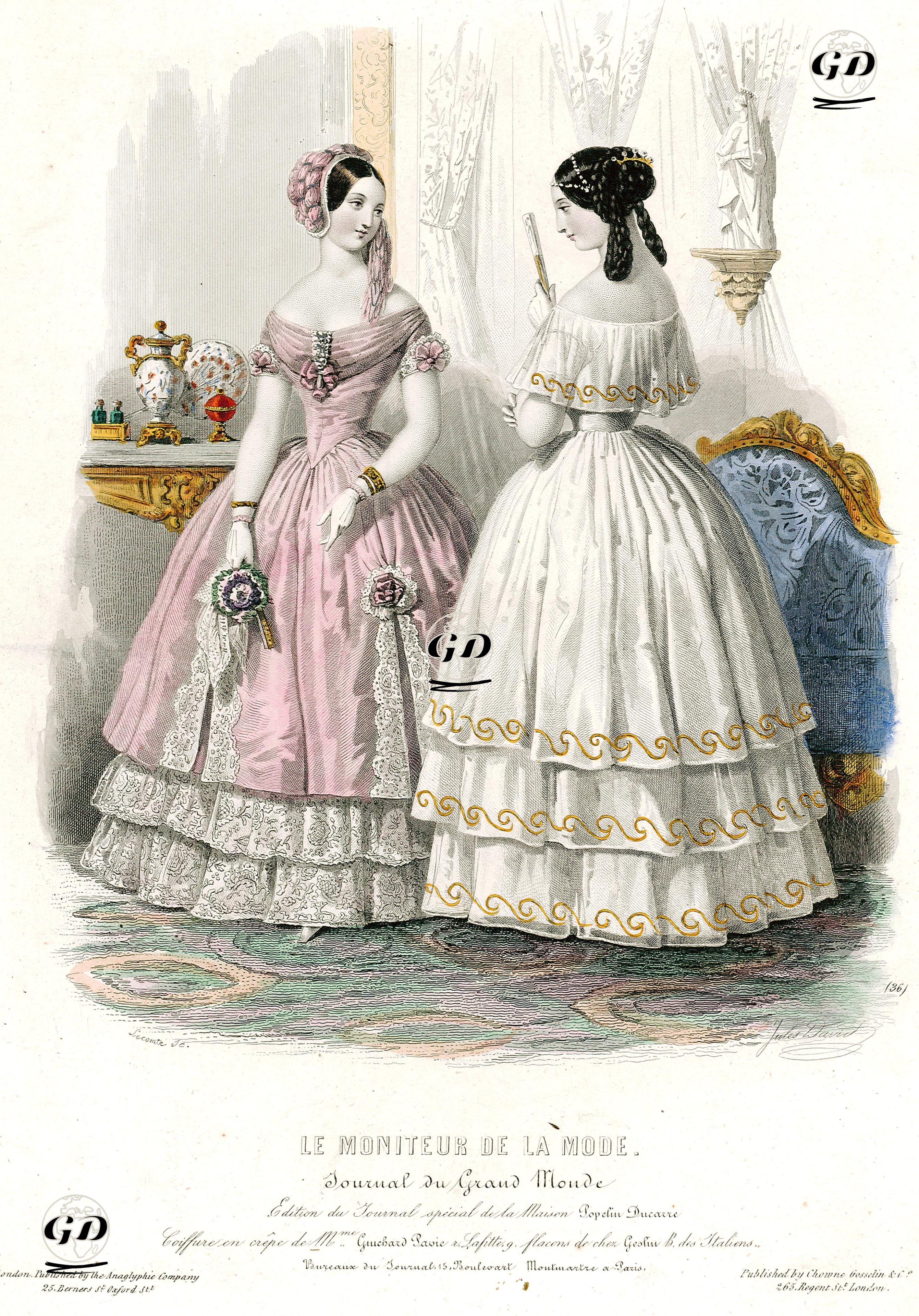 Popelin-Ducarre Tarafından Tasarlanan Elbiseler, Le Moniteur de la Mode, Journal Du Grand Monde No.36 - Lecomte - 1849