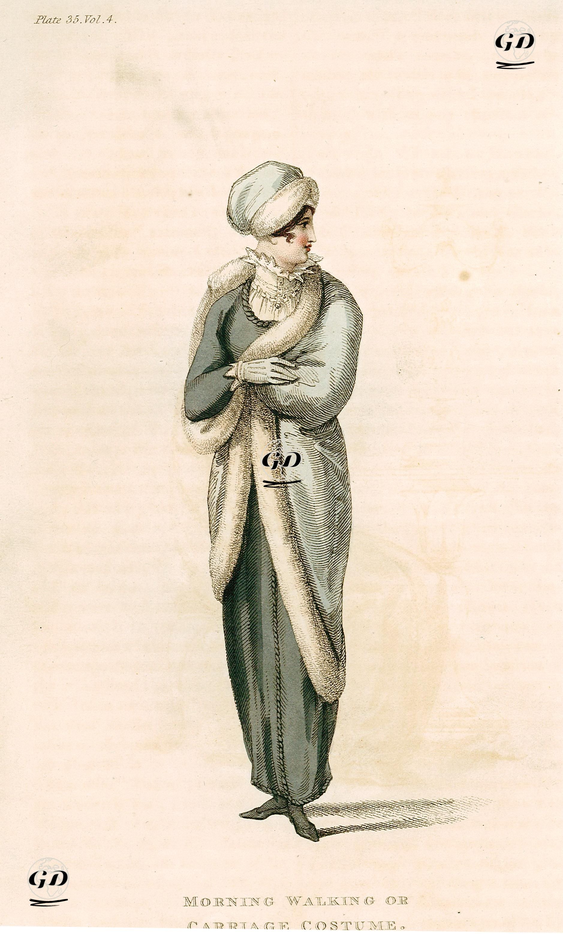 Morning Walking Or Carriage Costume -  - 1810