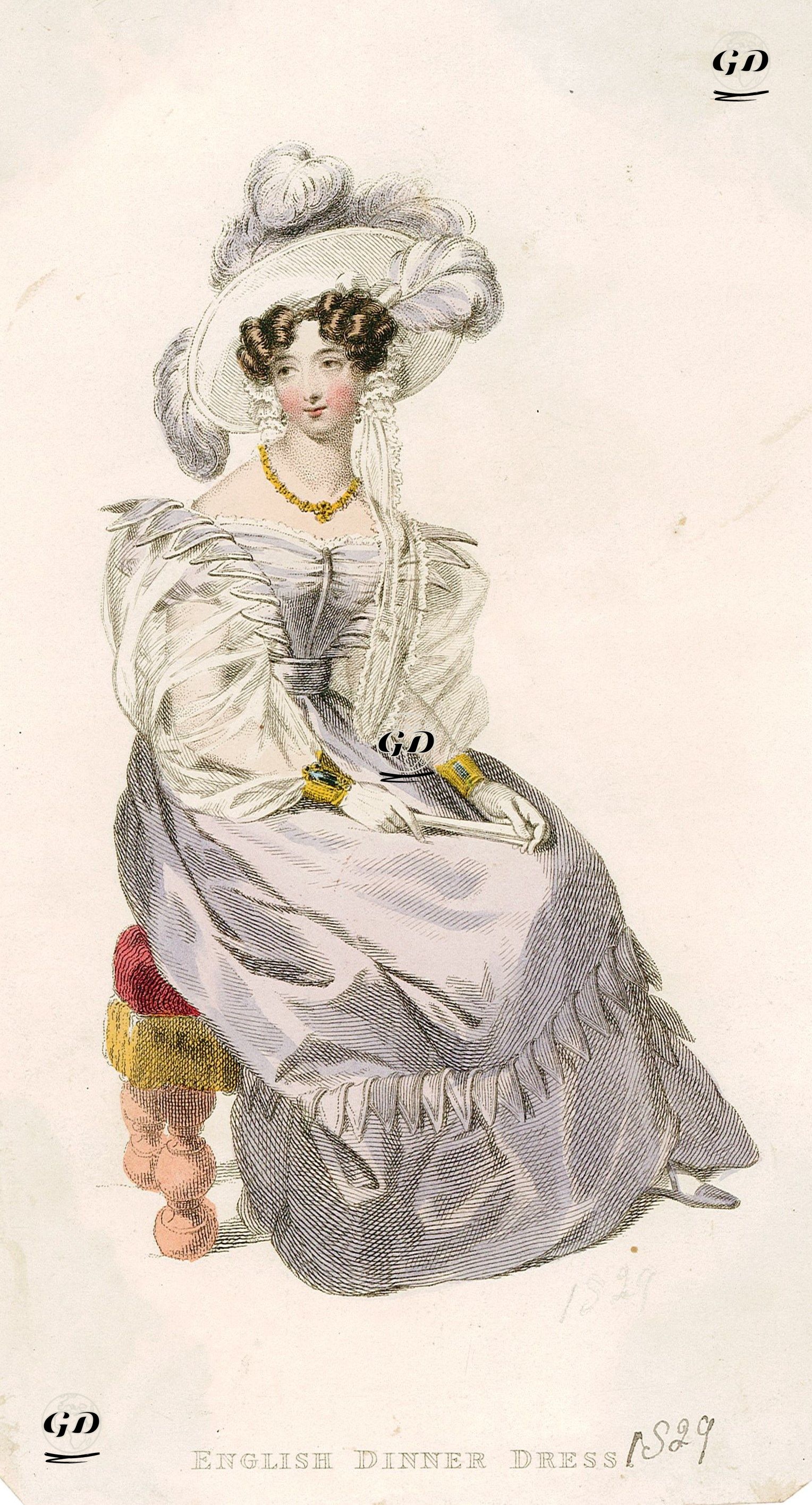 English Dinner Dress -  - 1829