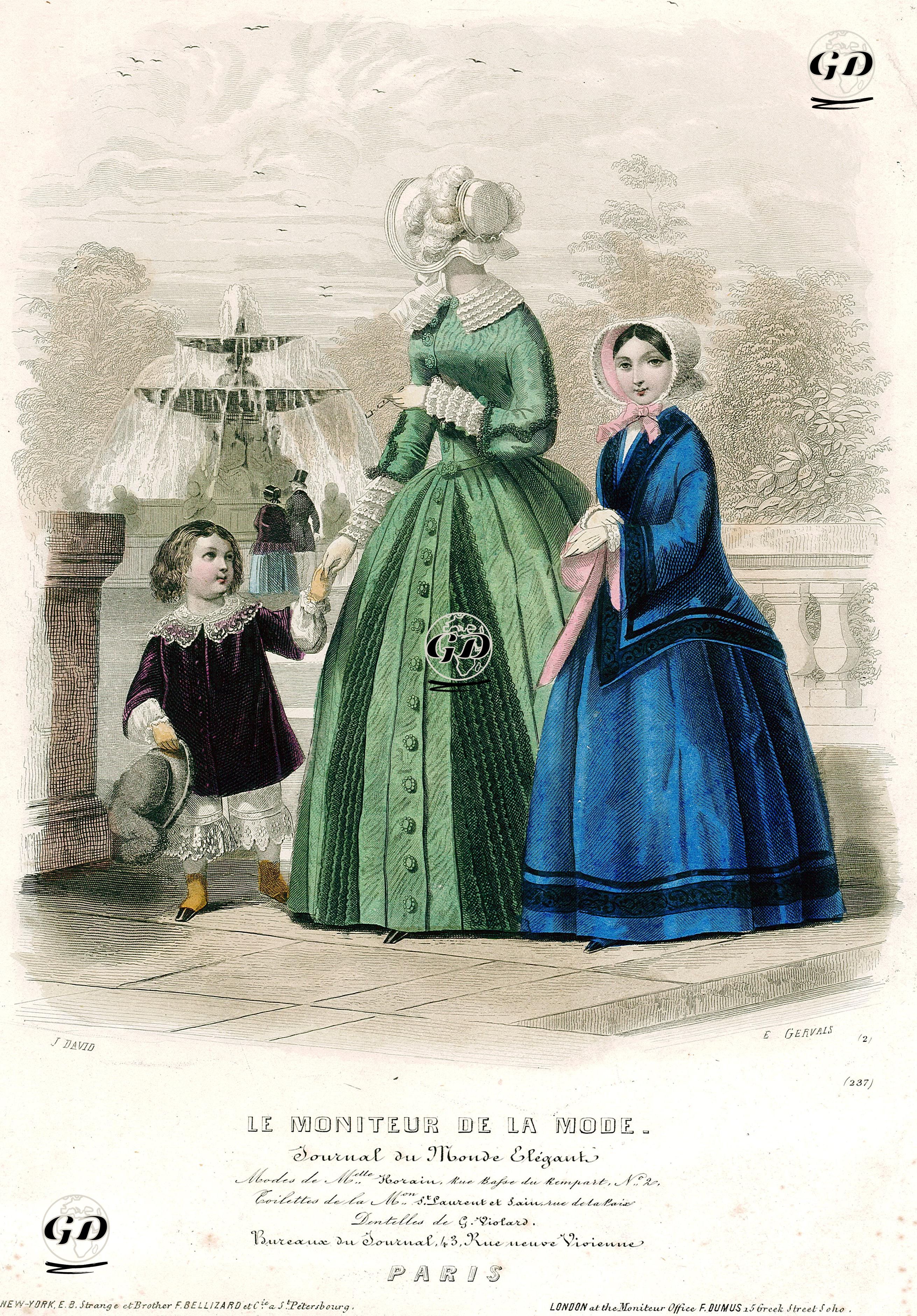 Le Moniteur de la Mode, Journal Du Monde Elegant No.237 - E.Gervals - 1852